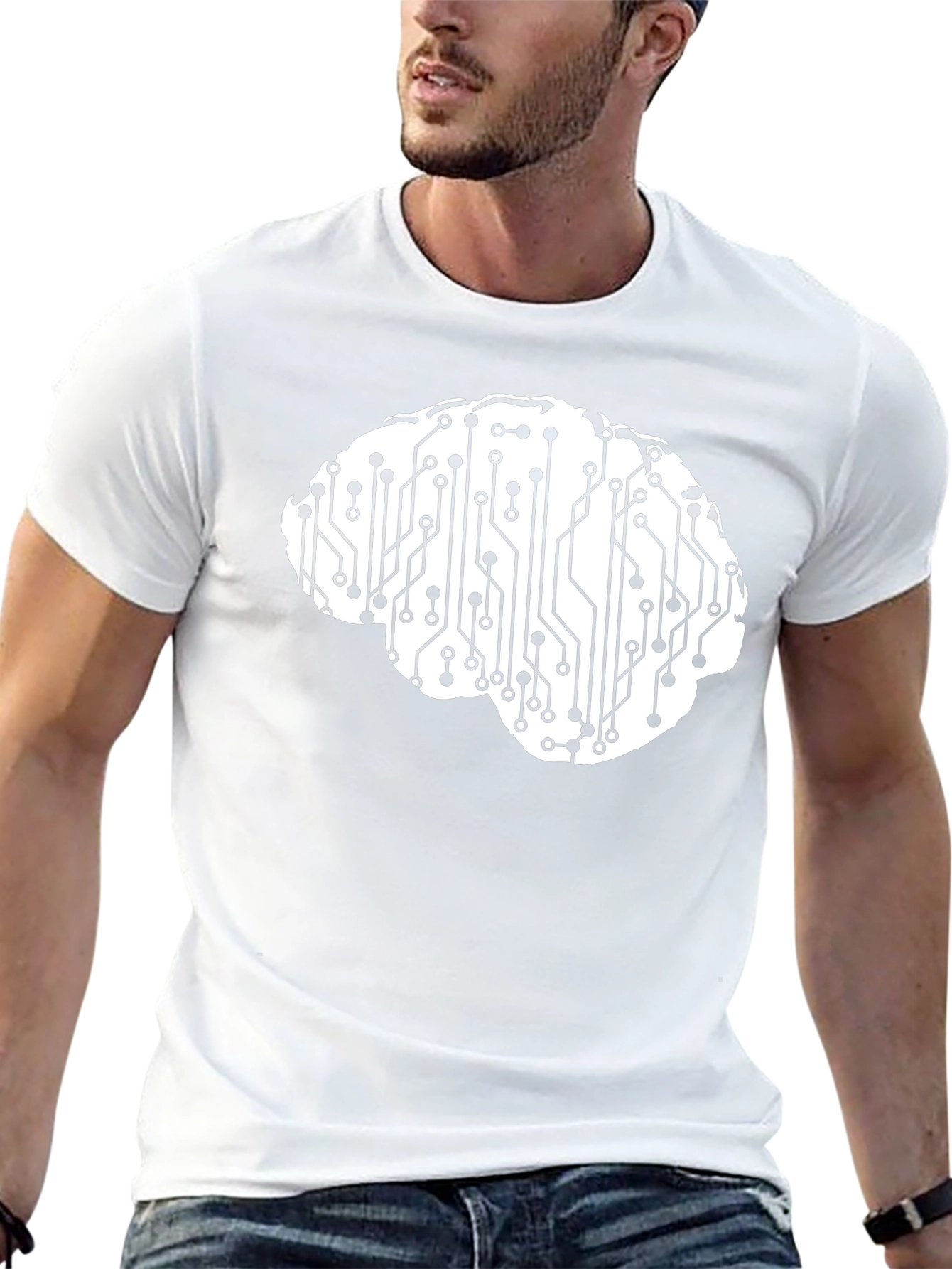 Circuit Brain Graphic Tee - Smart & Stylish