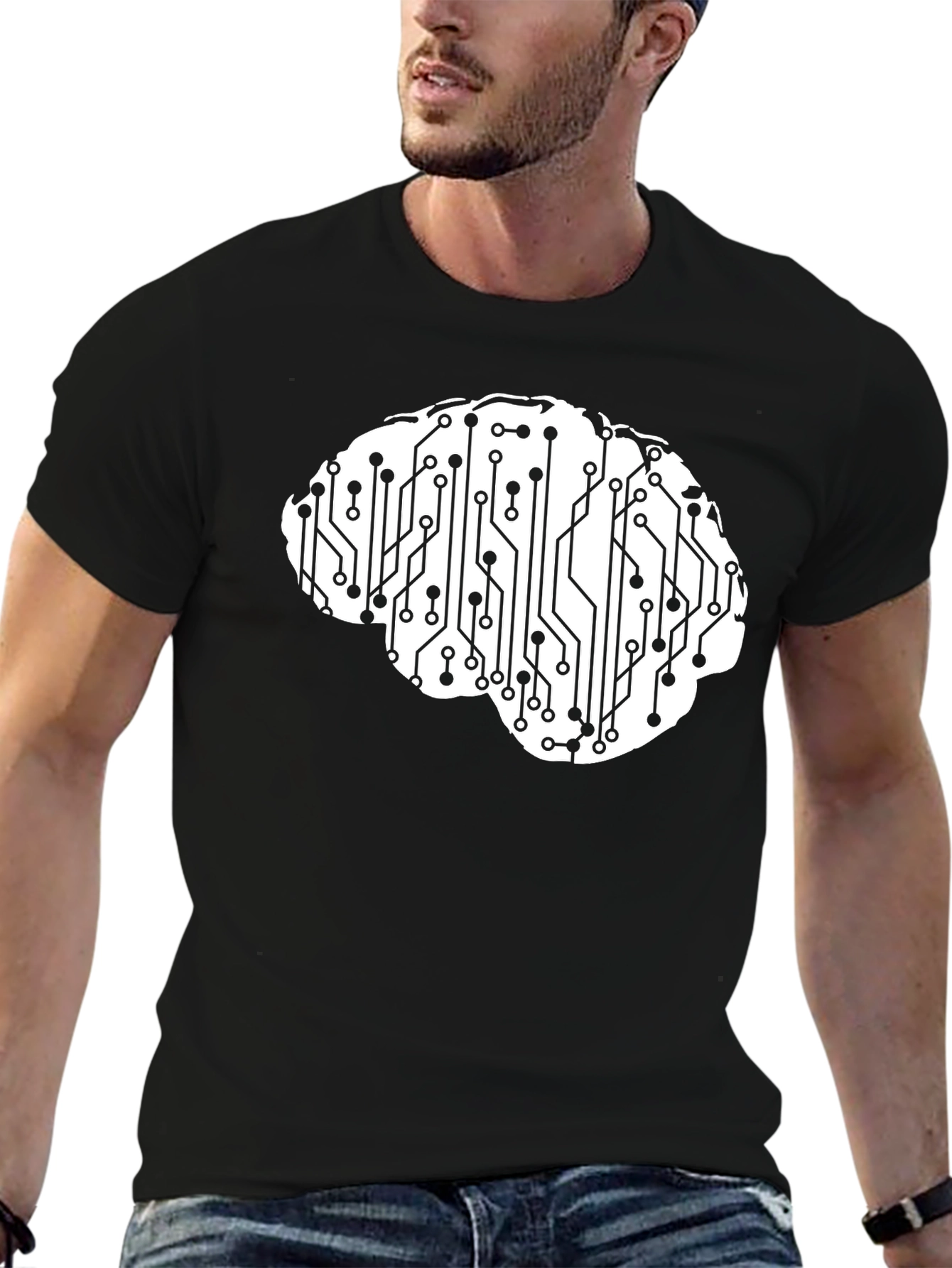 Circuit Brain Graphic Tee - Smart & Stylish