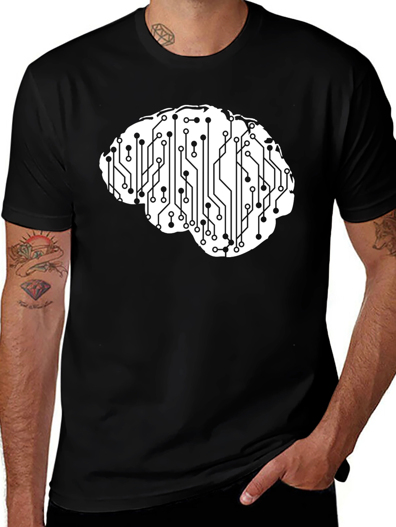 Circuit Brain Graphic Tee - Smart & Stylish