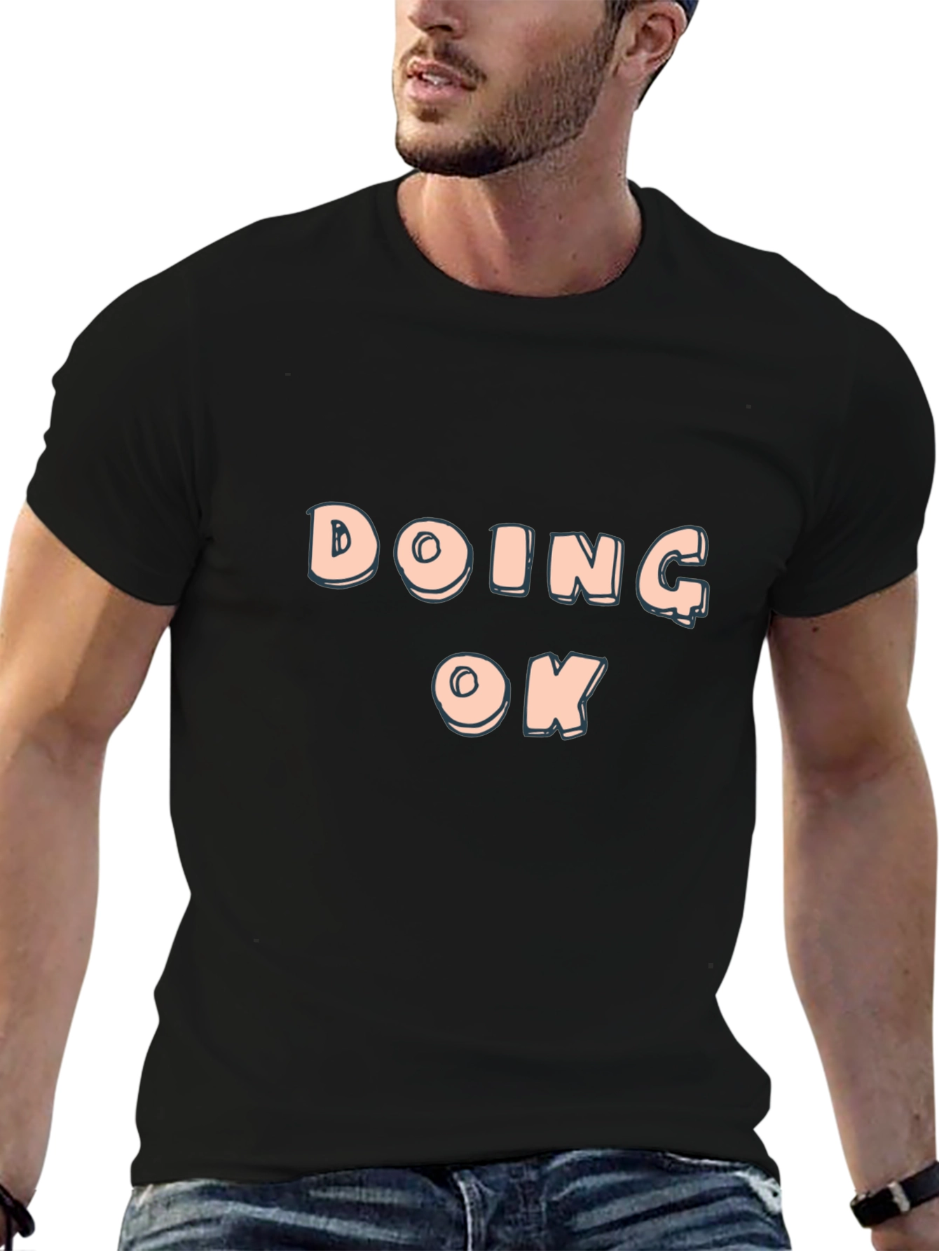 Doing OK Black T-Shirt - Casual Comfort