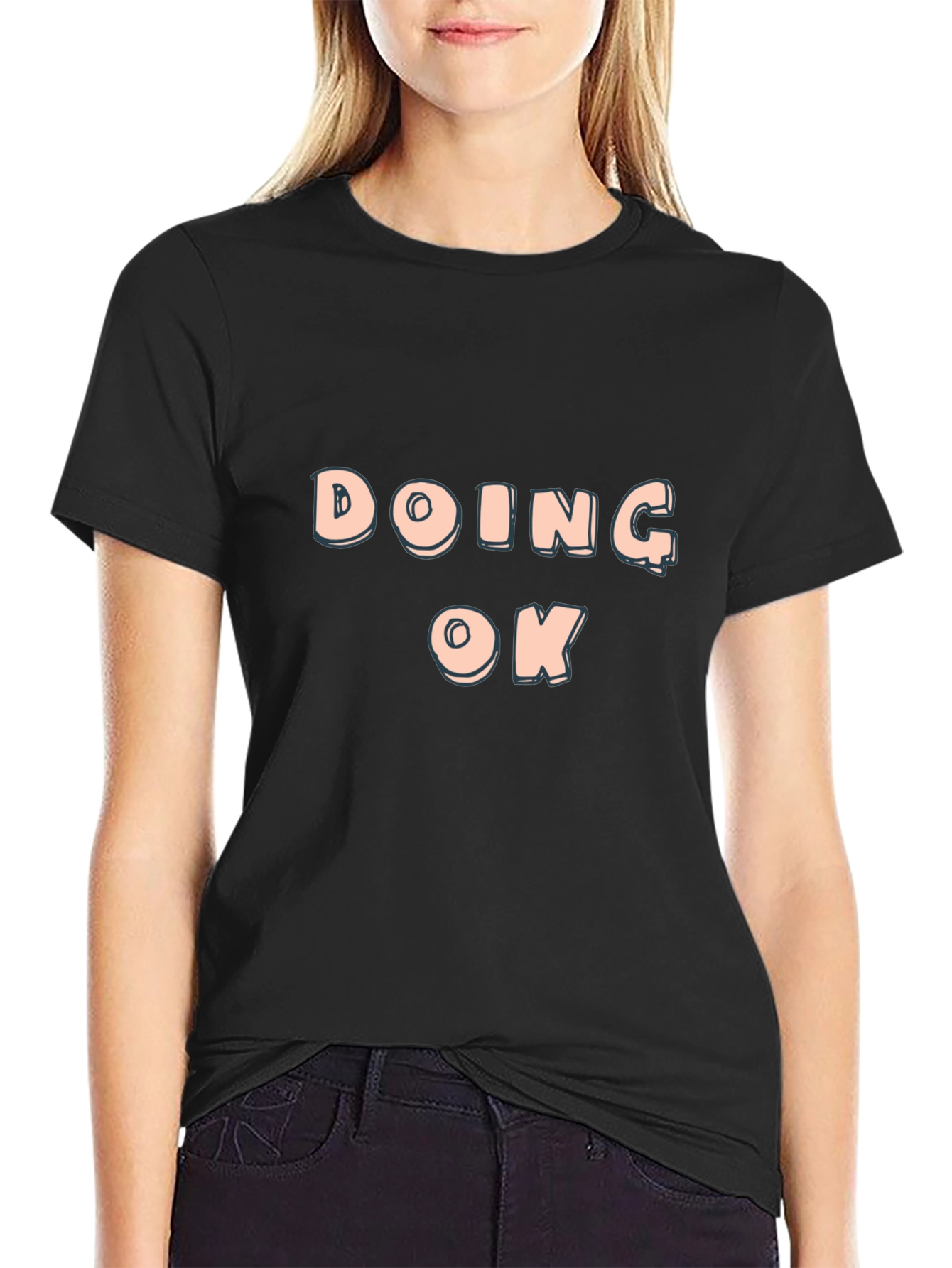 Doing OK Black T-Shirt - Casual Comfort