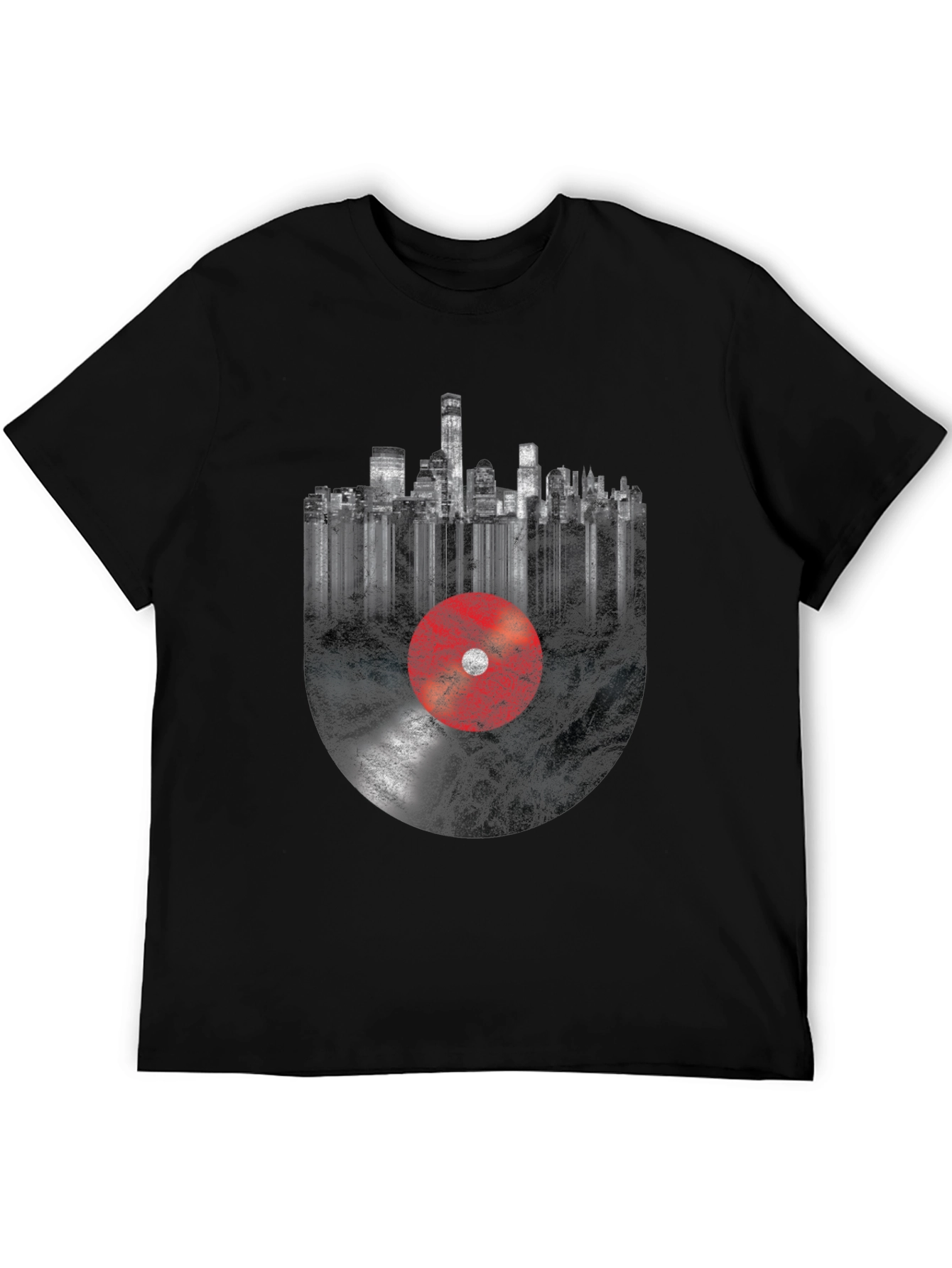 Urban Vinyl T-Shirt - Music Cityscape Tee