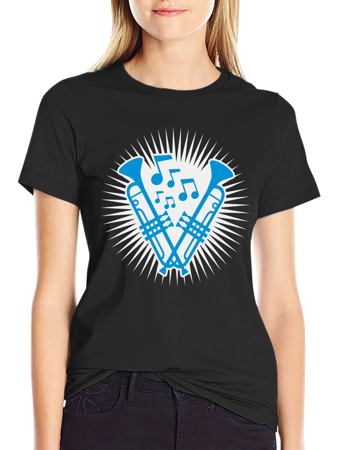 Musical Trumpet Graphic Tee - Cool Band Shirt