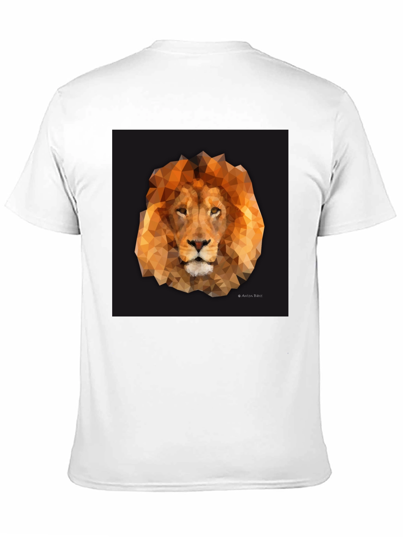 Geometric Lion Graphic Tee - Stylish Black T-Shirt