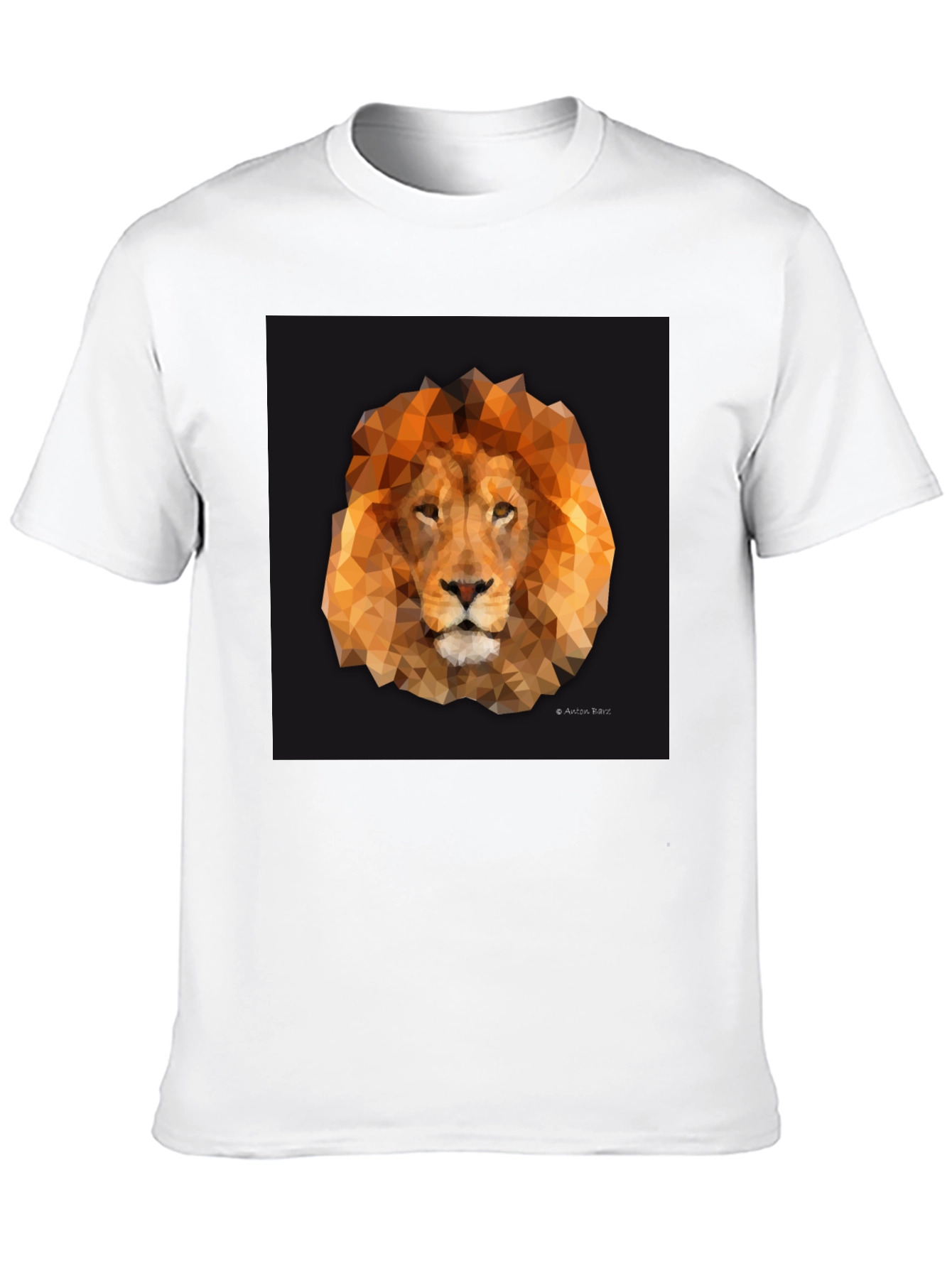 Geometric Lion Graphic Tee - Stylish Black T-Shirt