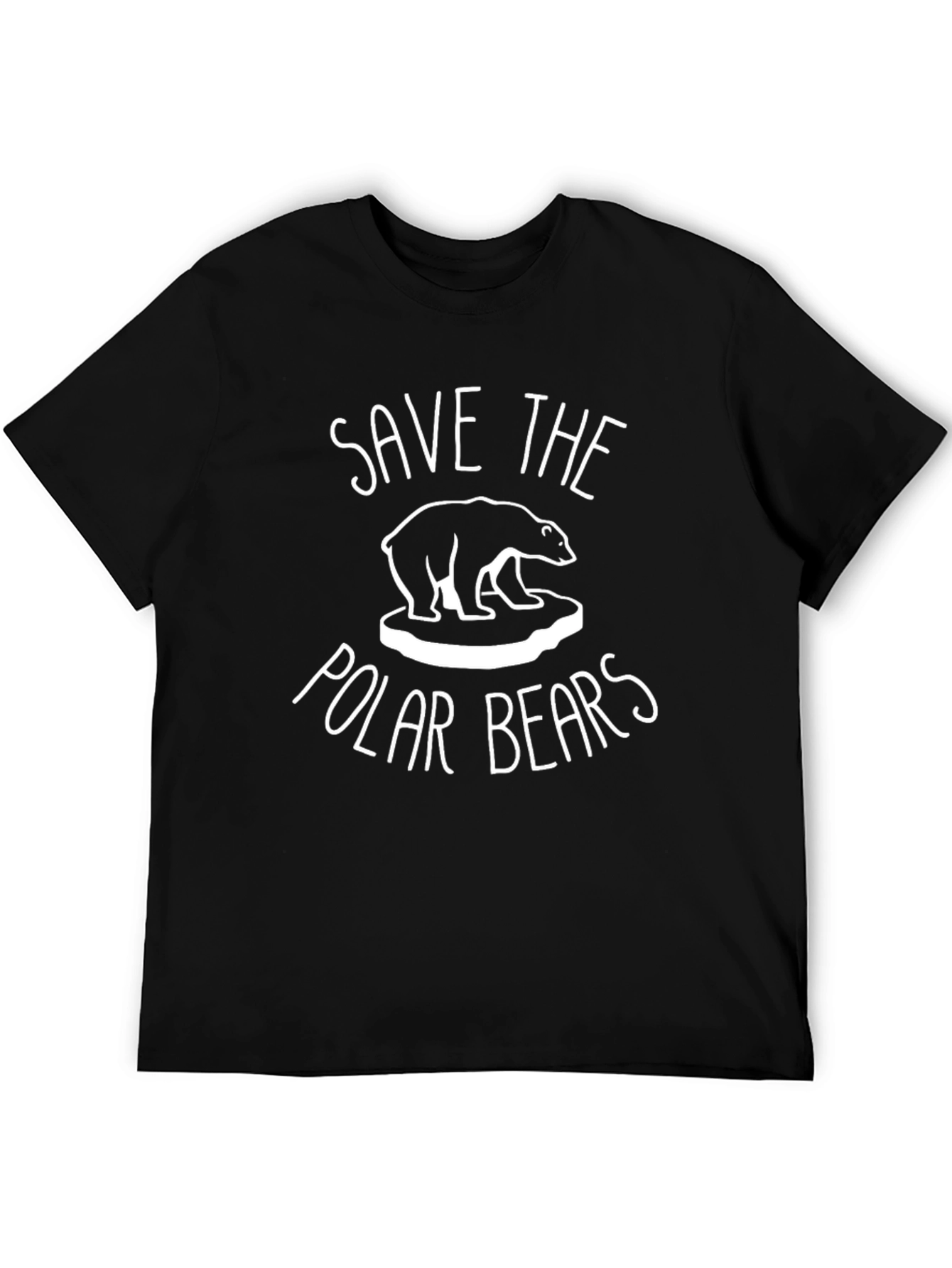 Save the Polar Bears Black Graphic Tee