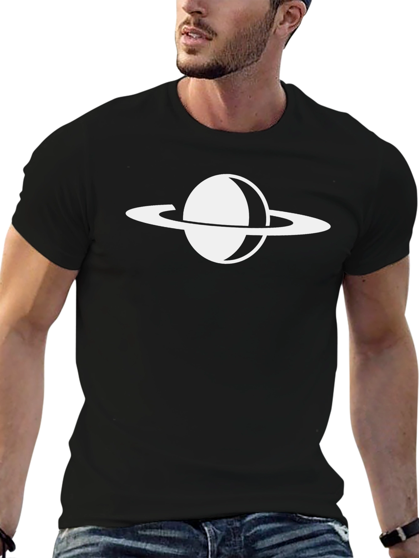 Saturn Graphic Tee - Stylish Planet Design