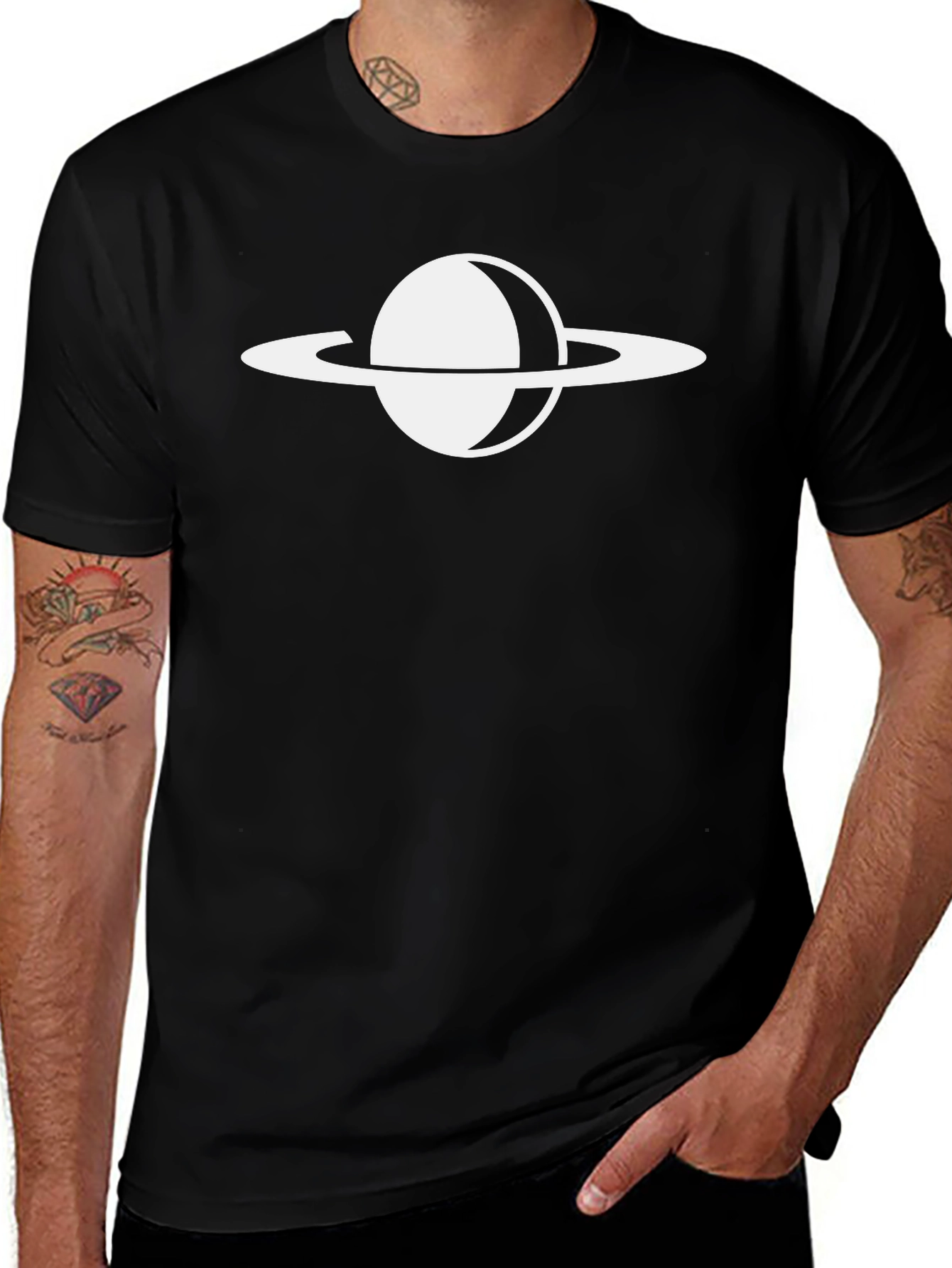 Saturn Graphic Tee - Stylish Planet Design