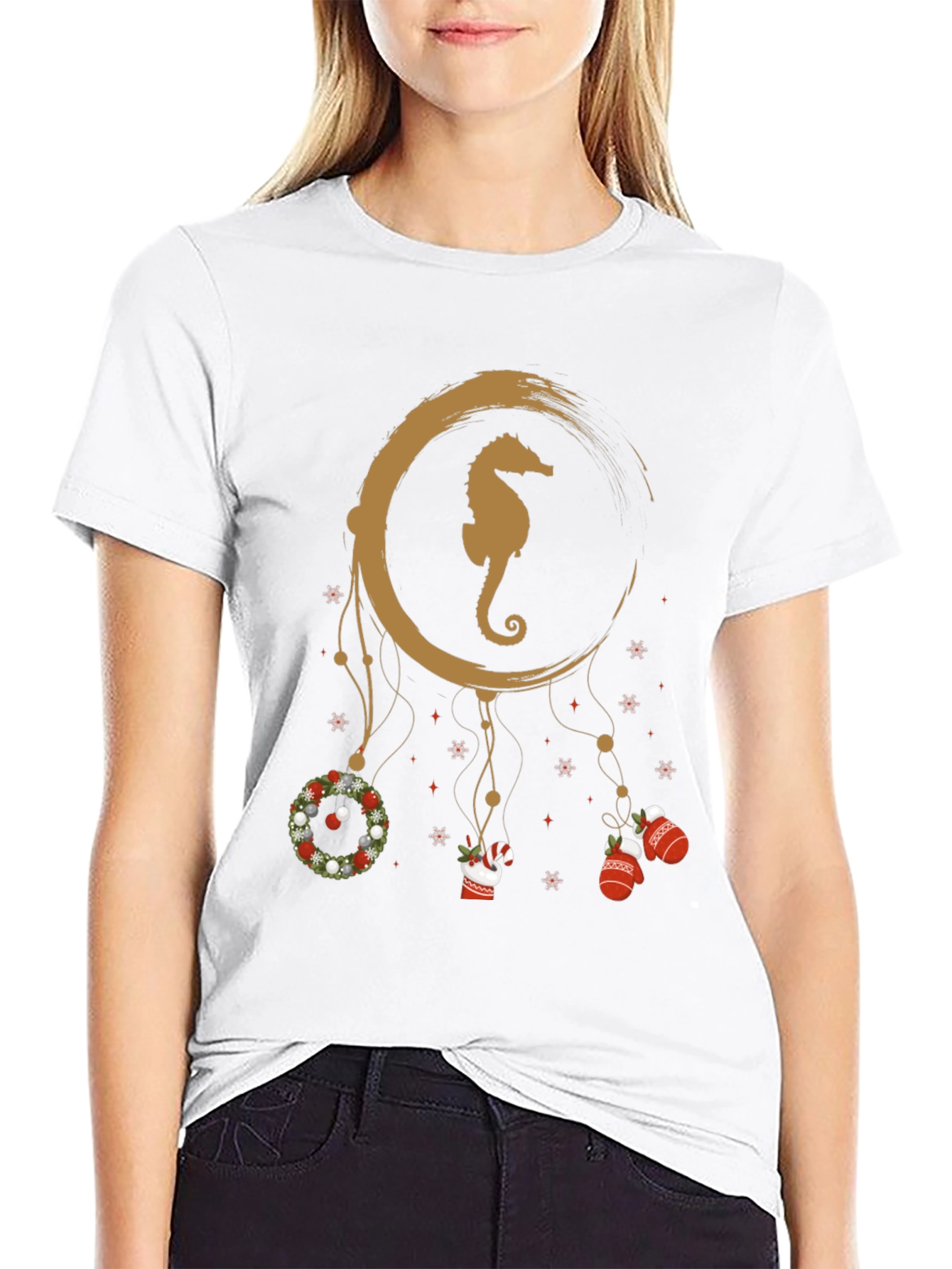 Seahorse Christmas Dreamcatcher T-Shirt