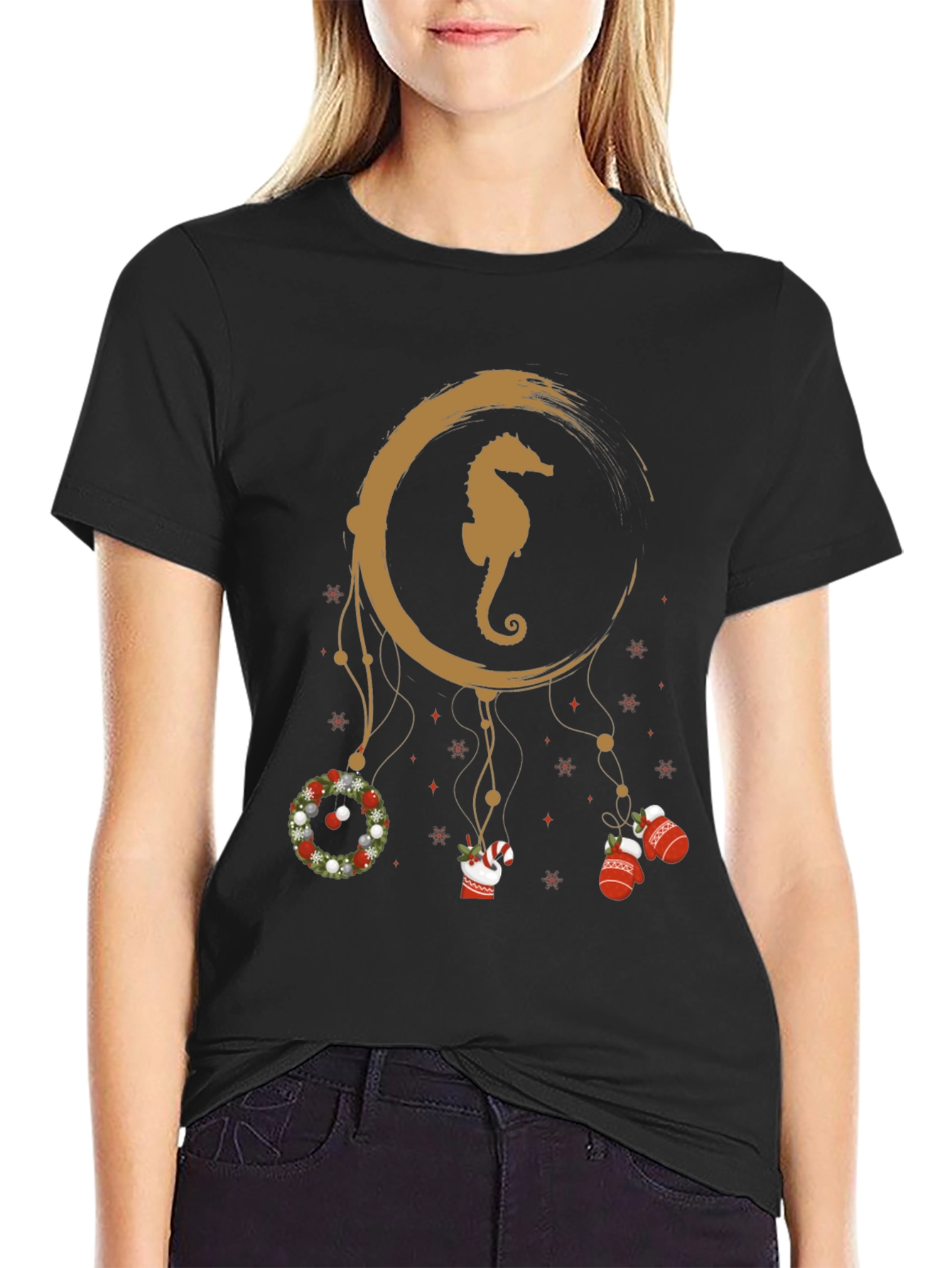 Seahorse Christmas Dreamcatcher T-Shirt