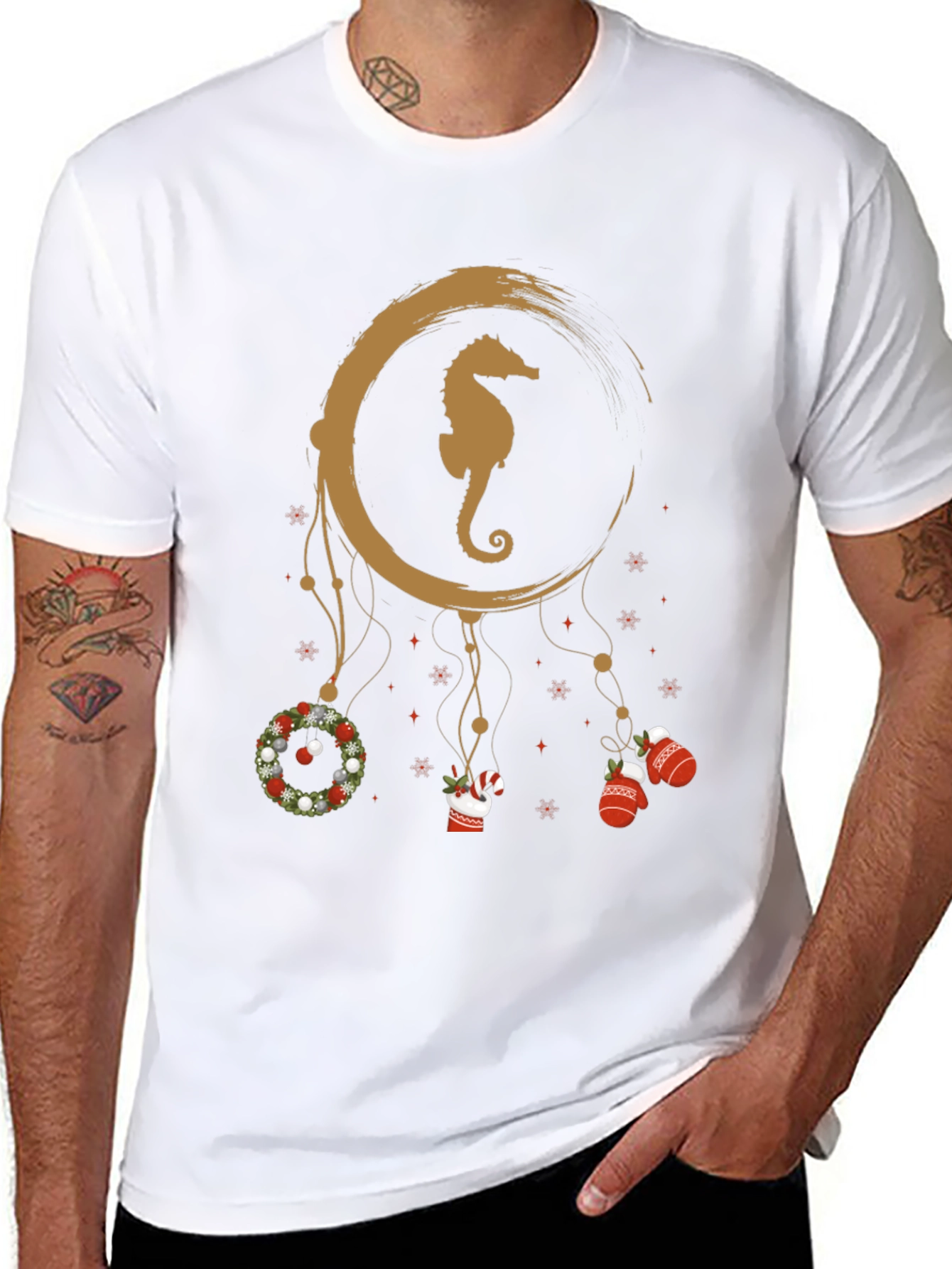 Seahorse Christmas Dreamcatcher T-Shirt