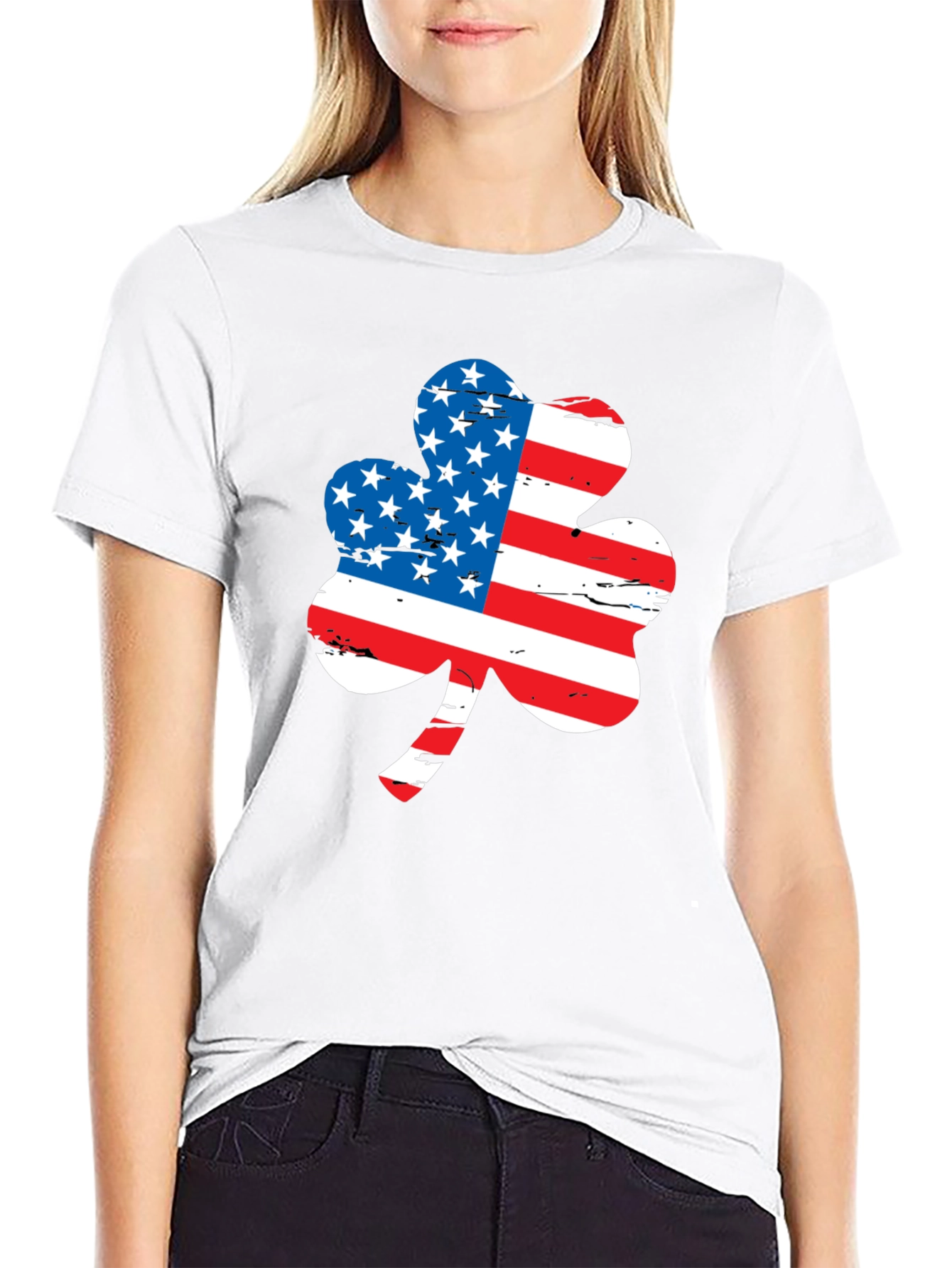 American Flag Shamrock Graphic Tee