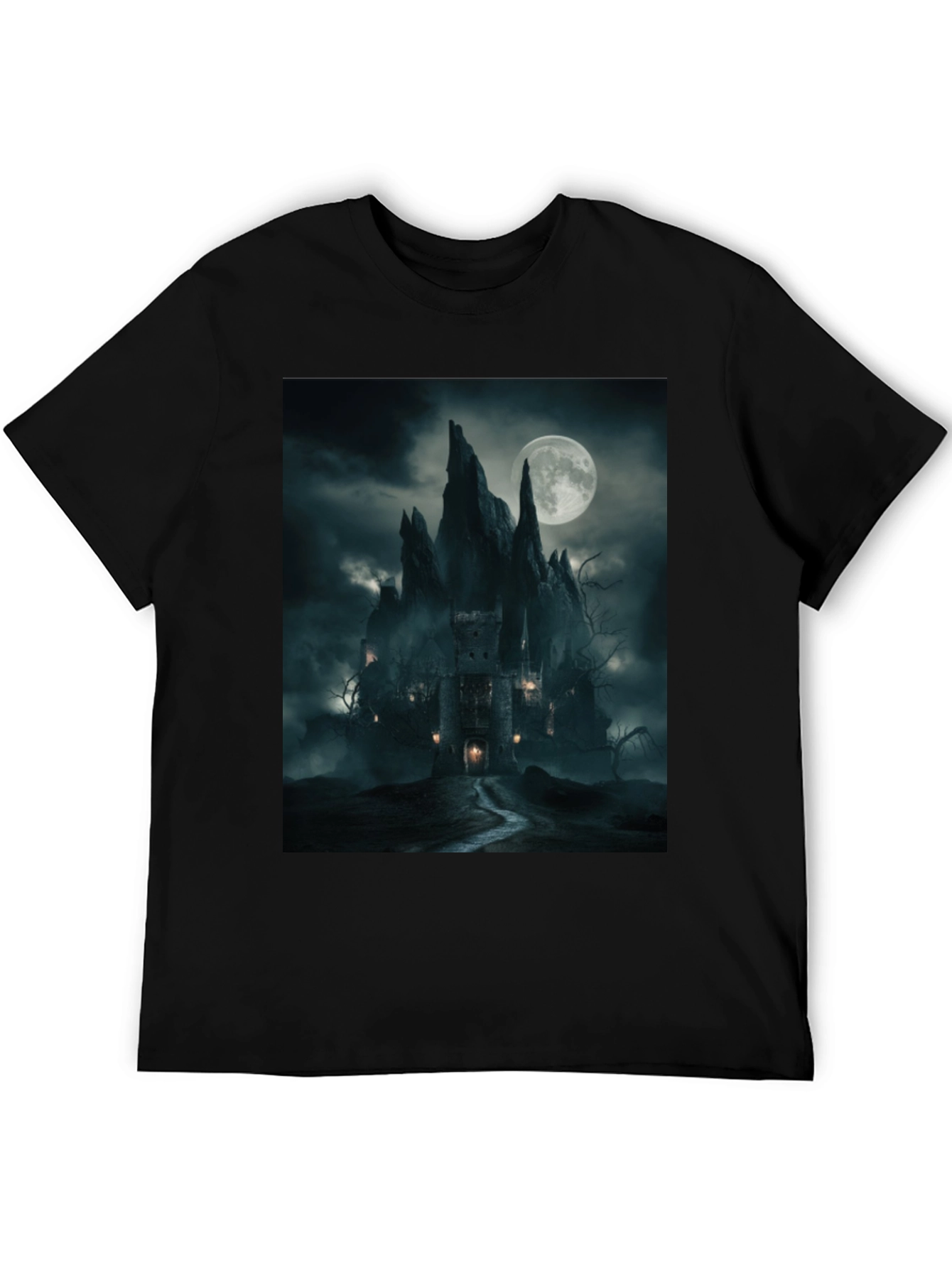 Eerie Castle Moonlit T-Shirt