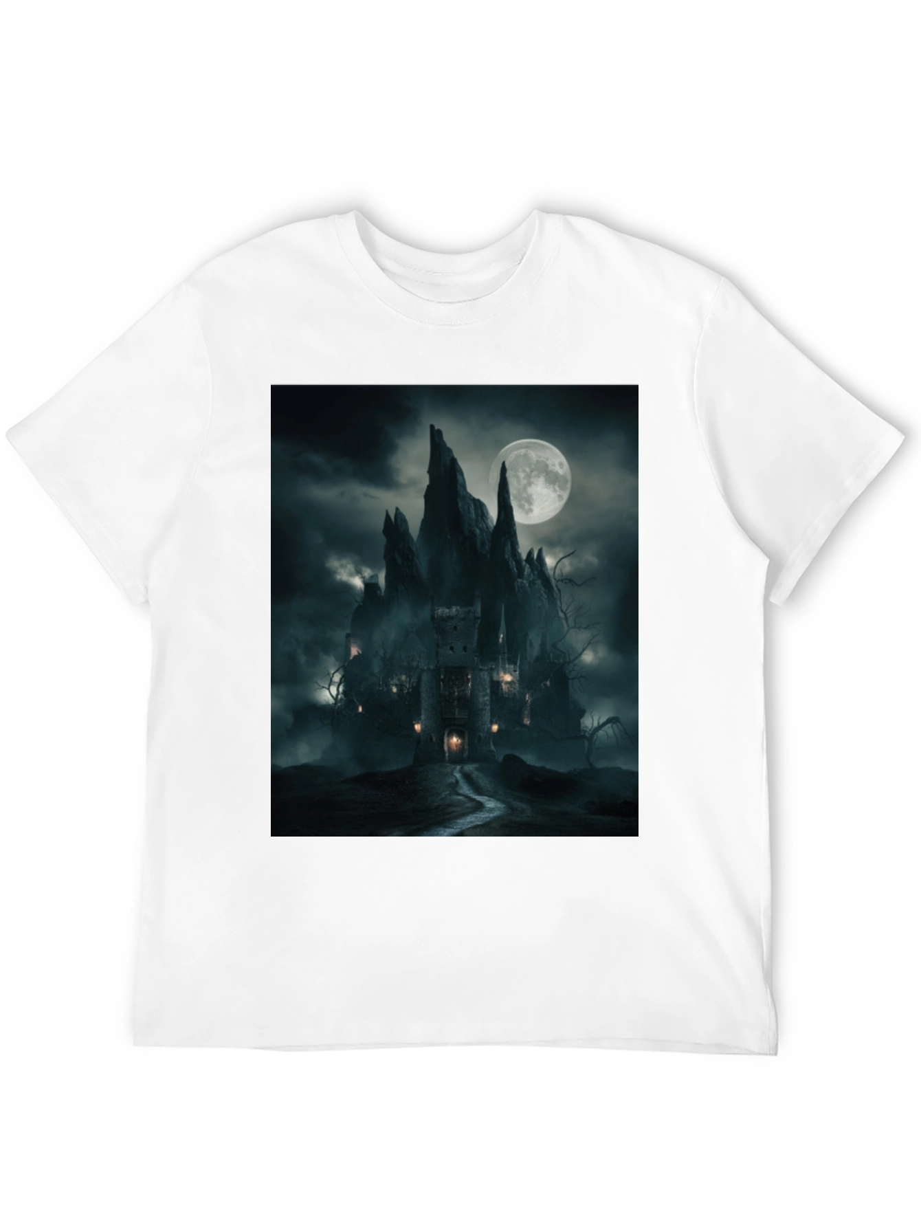 Eerie Castle Moonlit T-Shirt