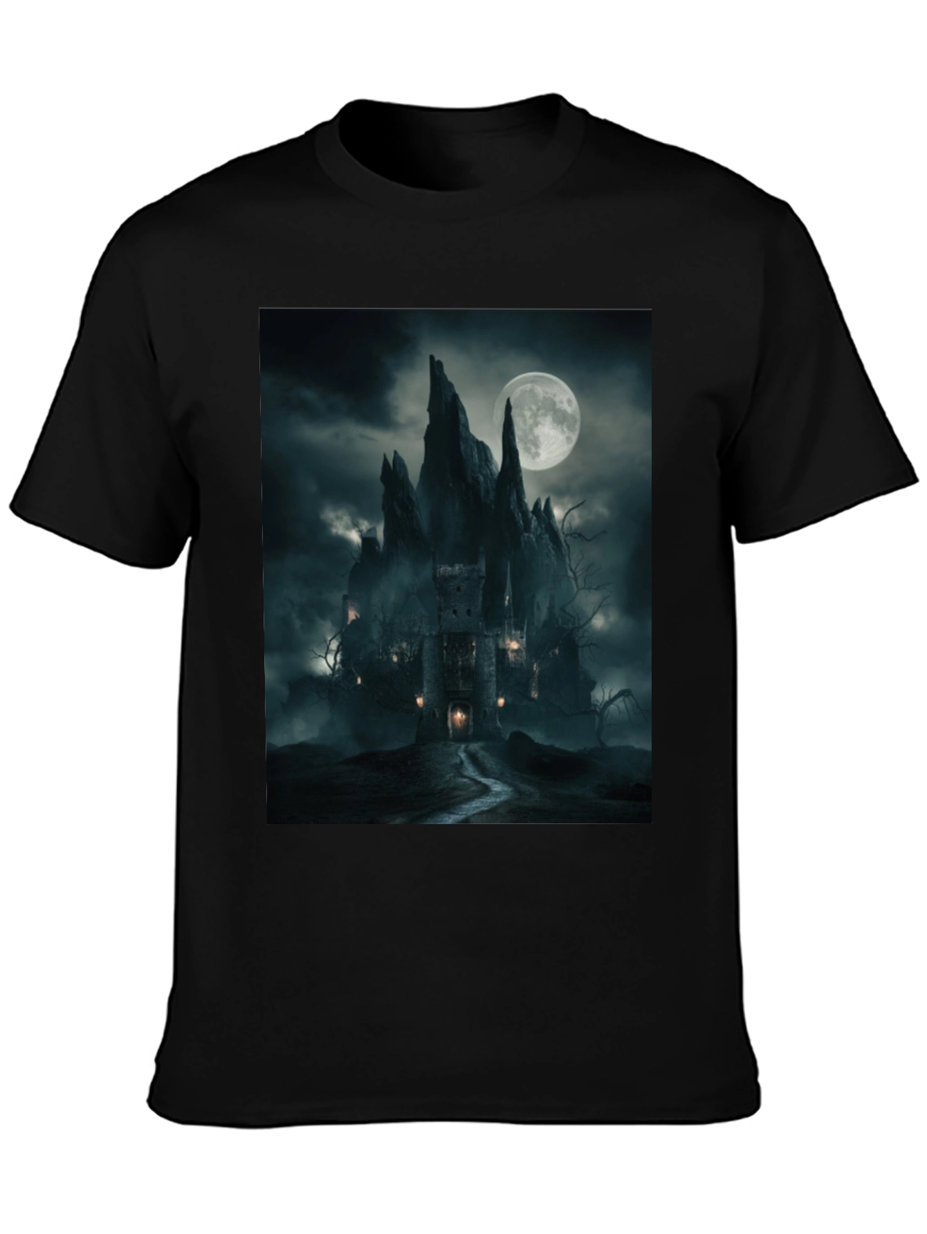 Eerie Castle Moonlit T-Shirt