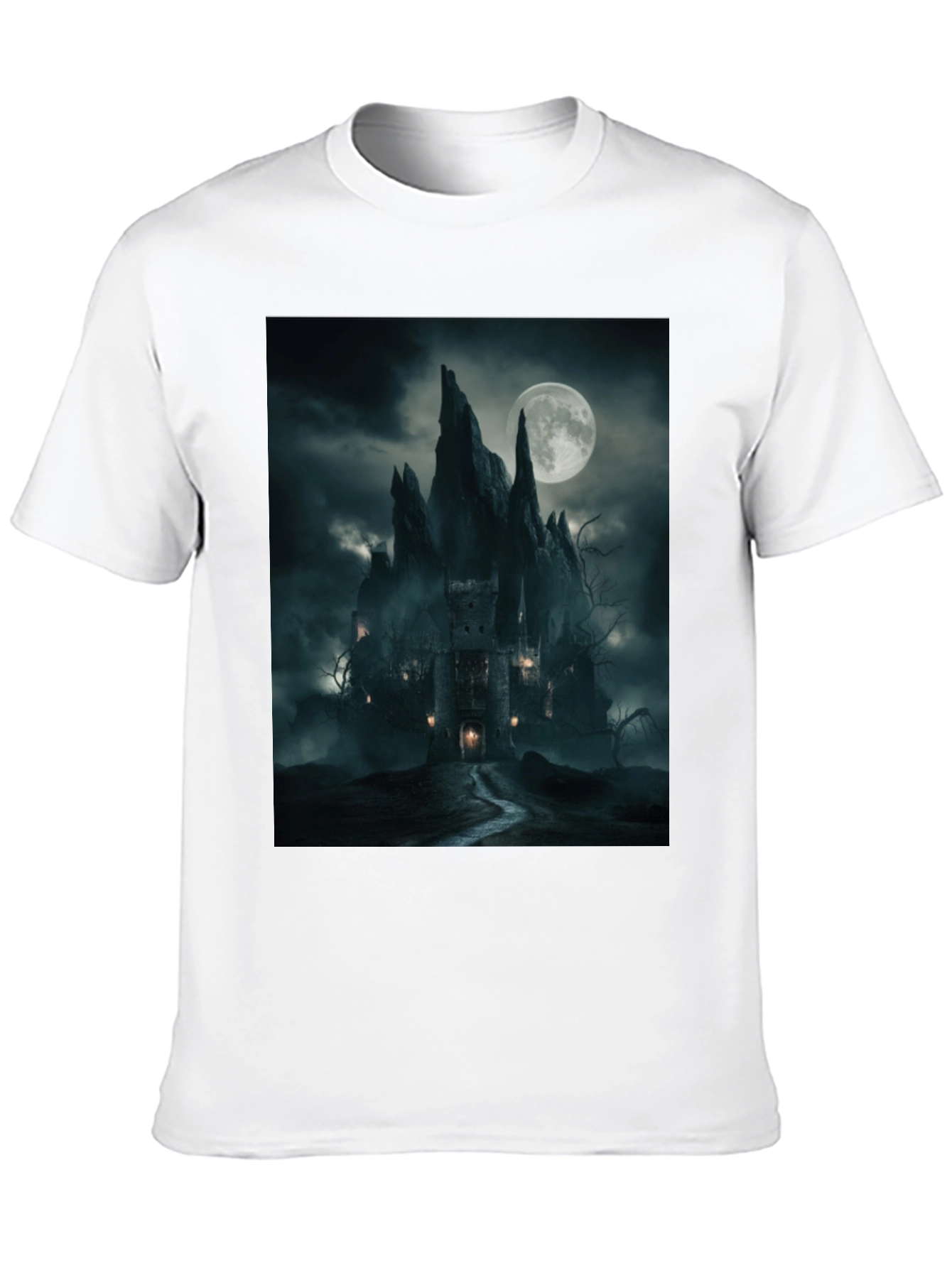 Eerie Castle Moonlit T-Shirt