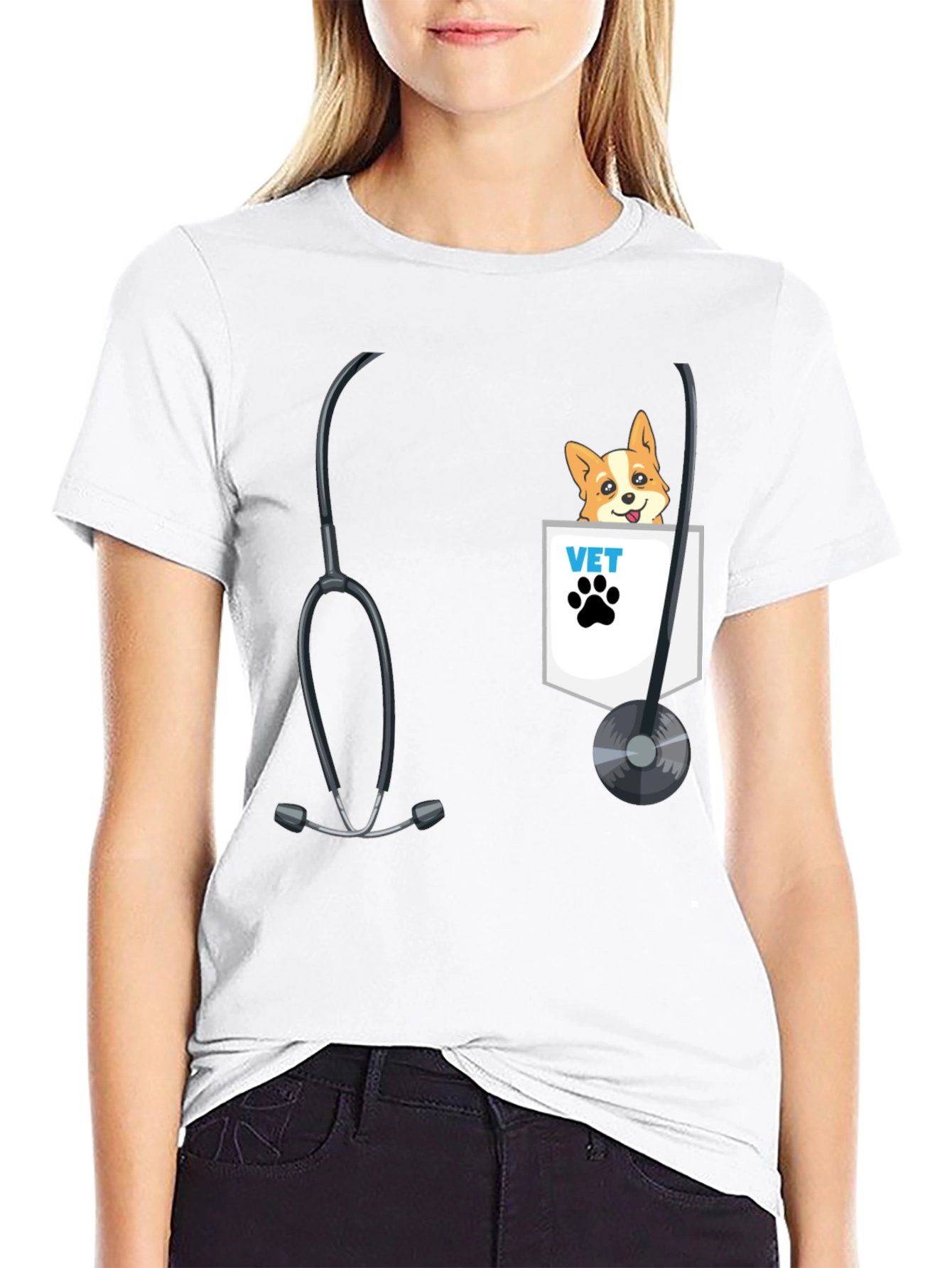 Veterinarian Dog Pocket T-Shirt