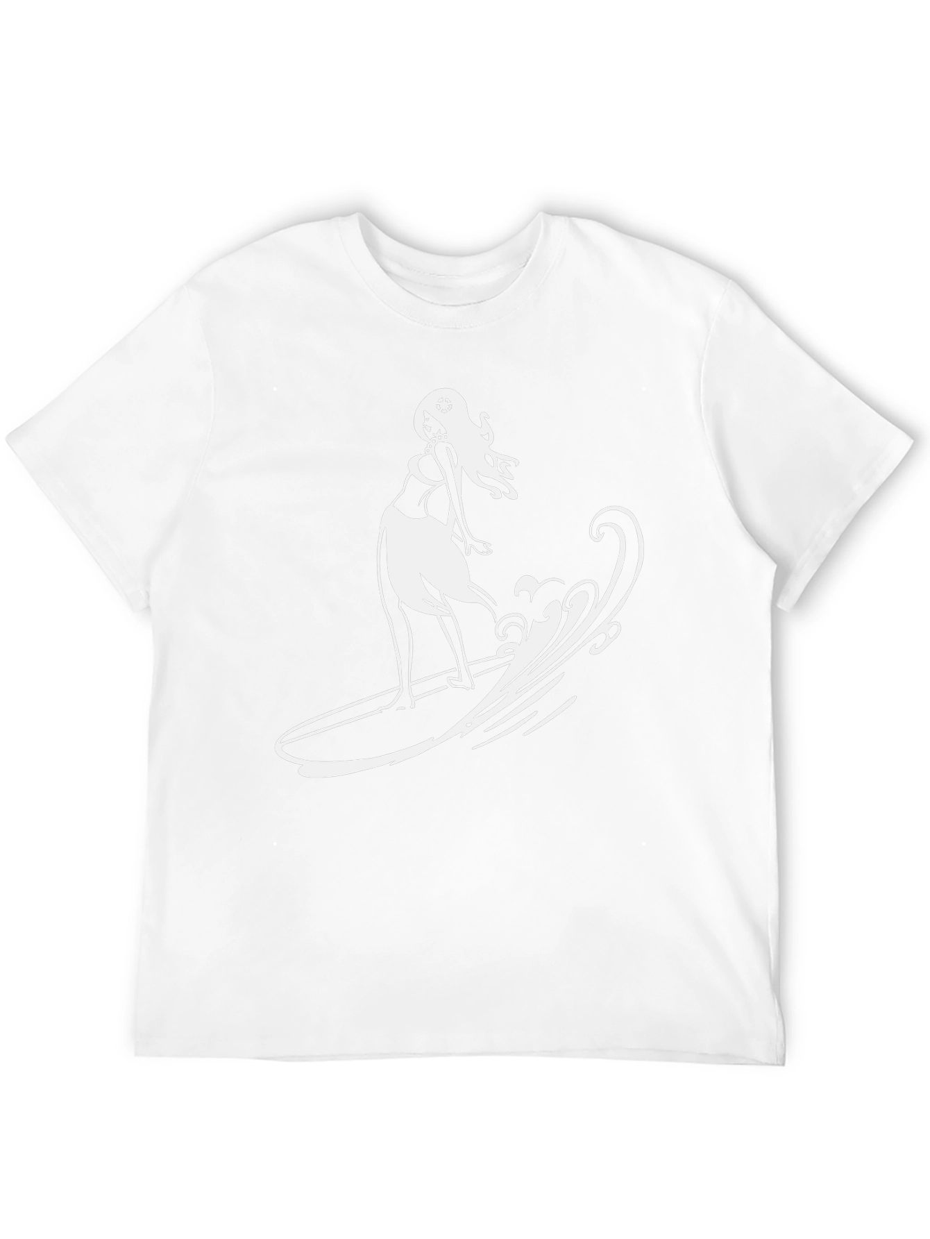 Surfer Girl Graphic T-Shirt - Black Cotton Tee