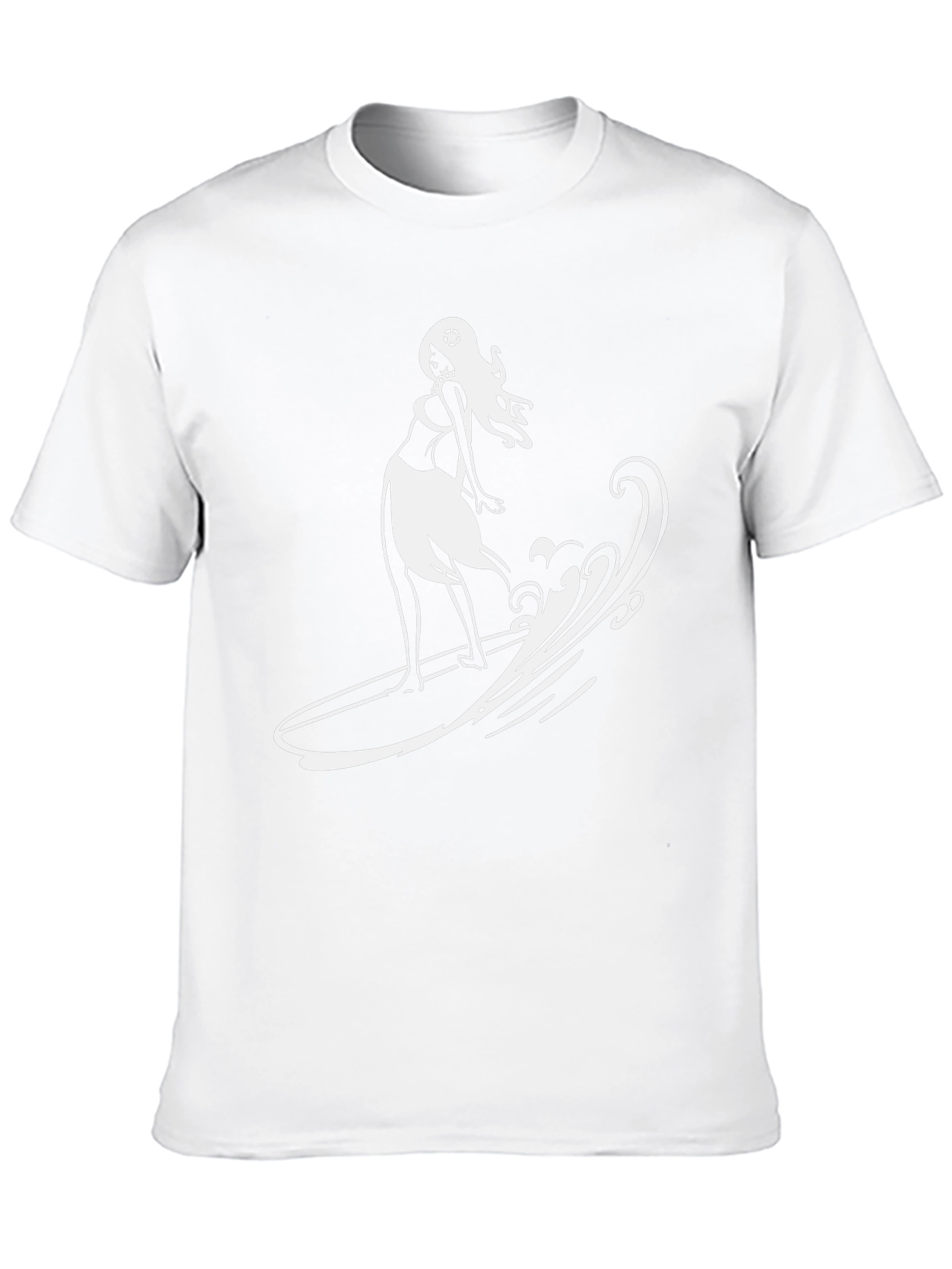 Surfer Girl Graphic T-Shirt - Black Cotton Tee