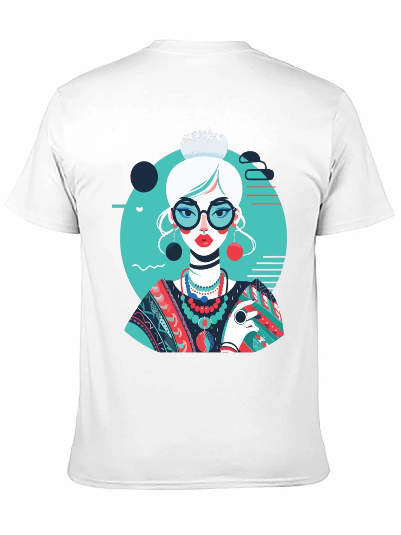 Artsy Woman Graphic T-Shirt - Modern Art Style
