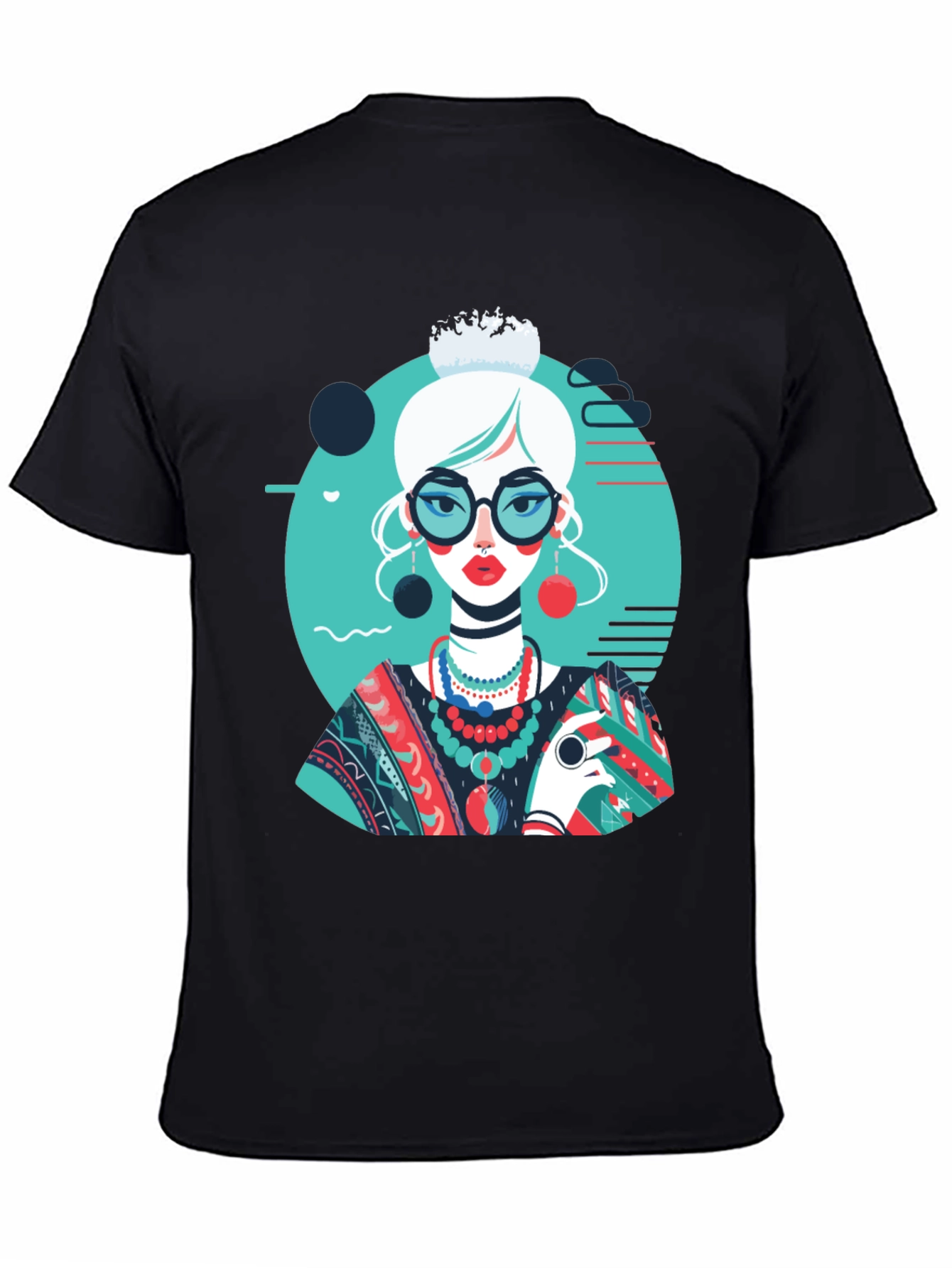 Artsy Woman Graphic T-Shirt - Modern Art Style
