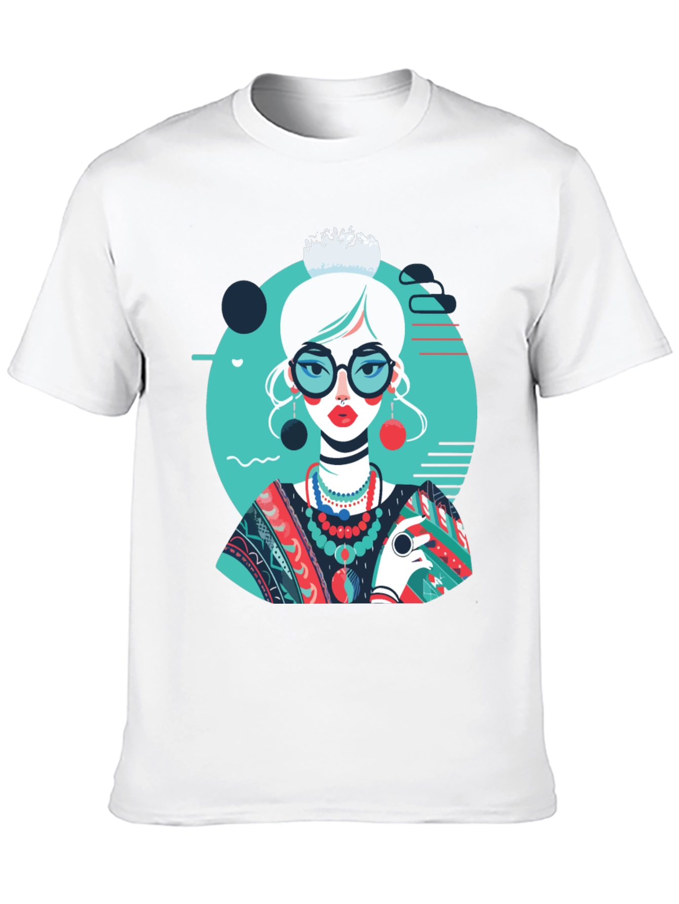 Artsy Woman Graphic T-Shirt - Modern Art Style