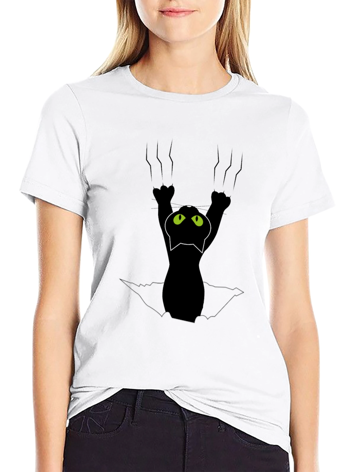 Black Cat Scratch T-Shirt