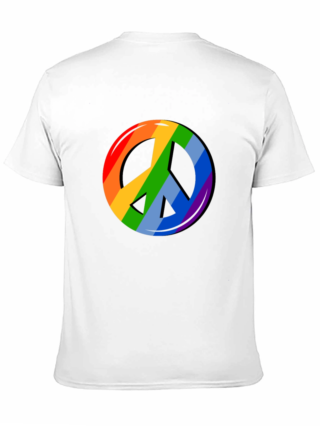 Rainbow Peace Sign Graphic T-Shirt - Black