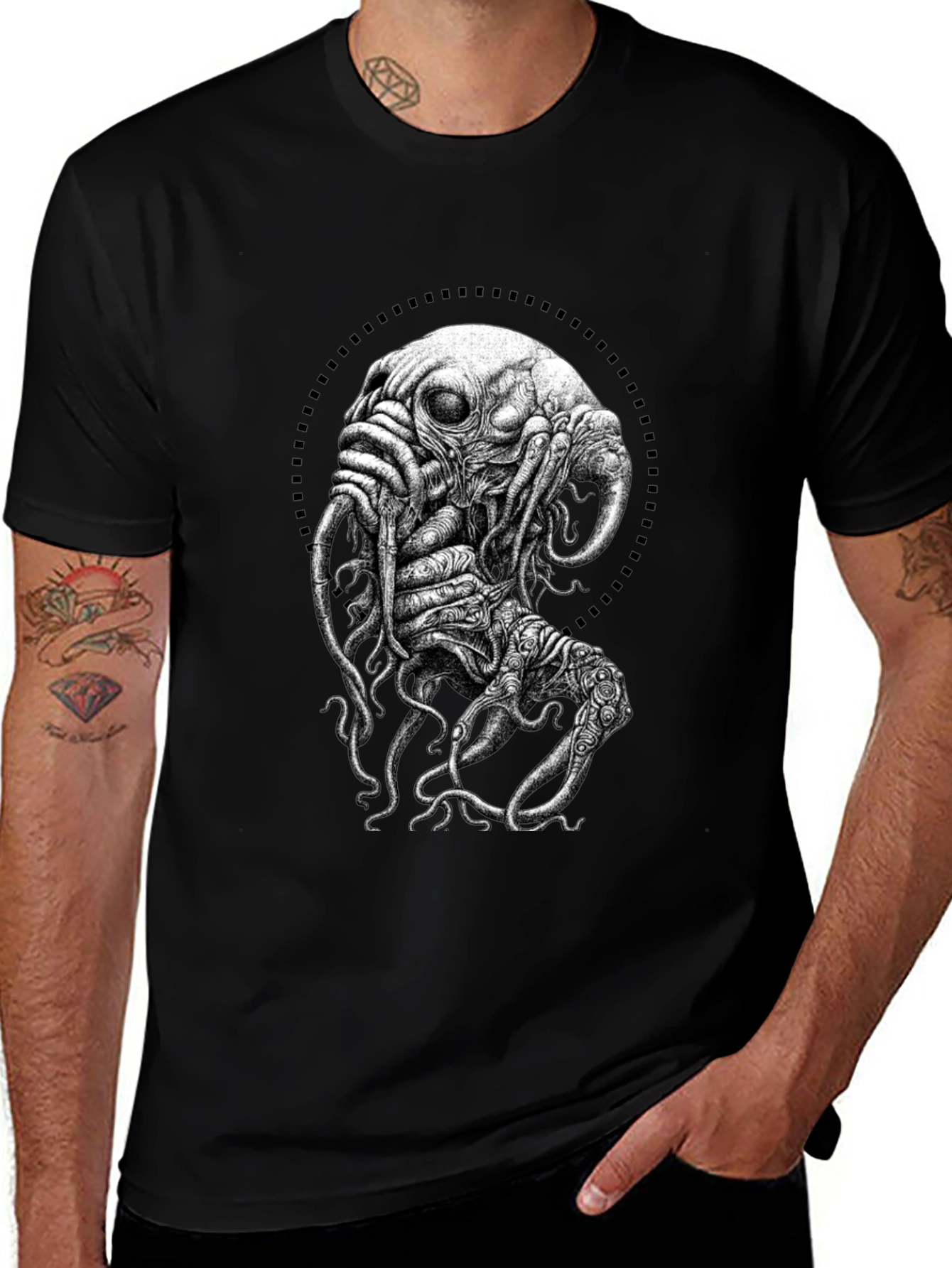 Mind Flayer Graphic T-Shirt - Black Cotton Tee