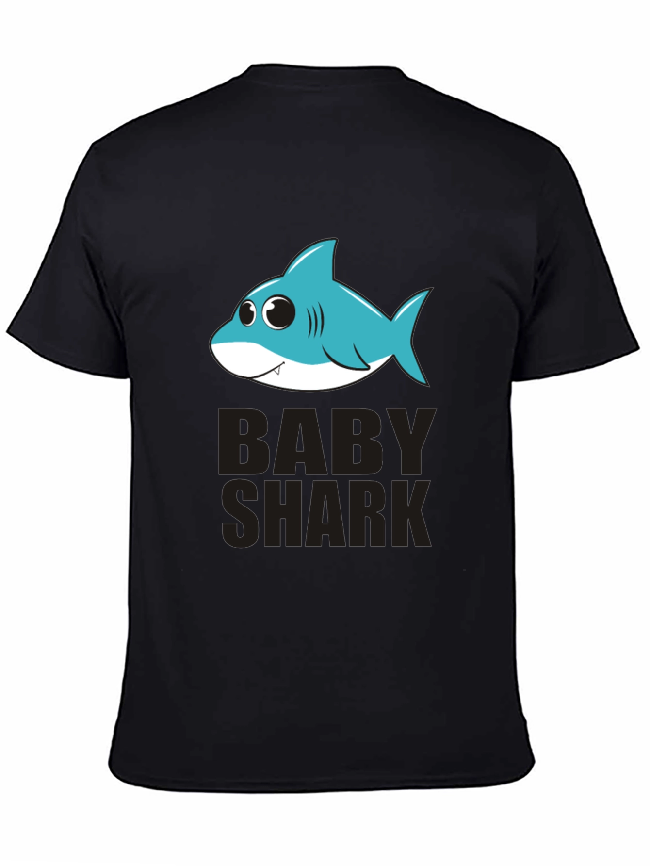 Baby Shark Graphic Tee - Black Cotton T-Shirt