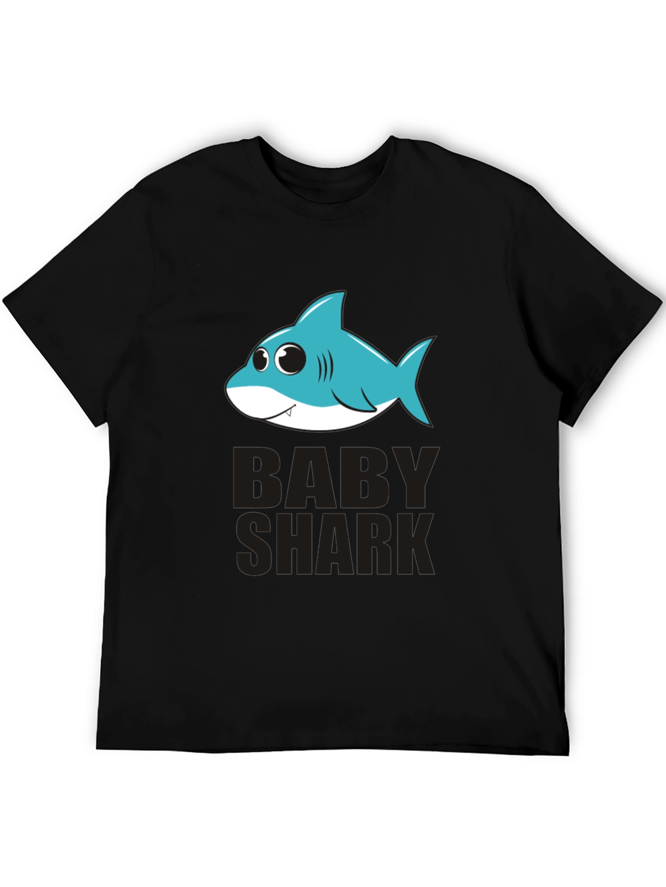 Baby Shark Graphic Tee - Black Cotton T-Shirt