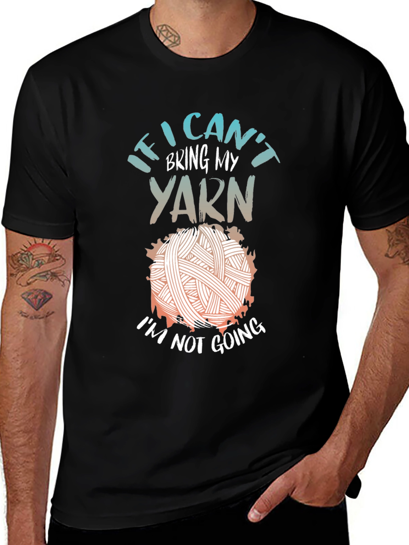 Funny Knitting T-Shirt: If I Cant Bring My Yarn