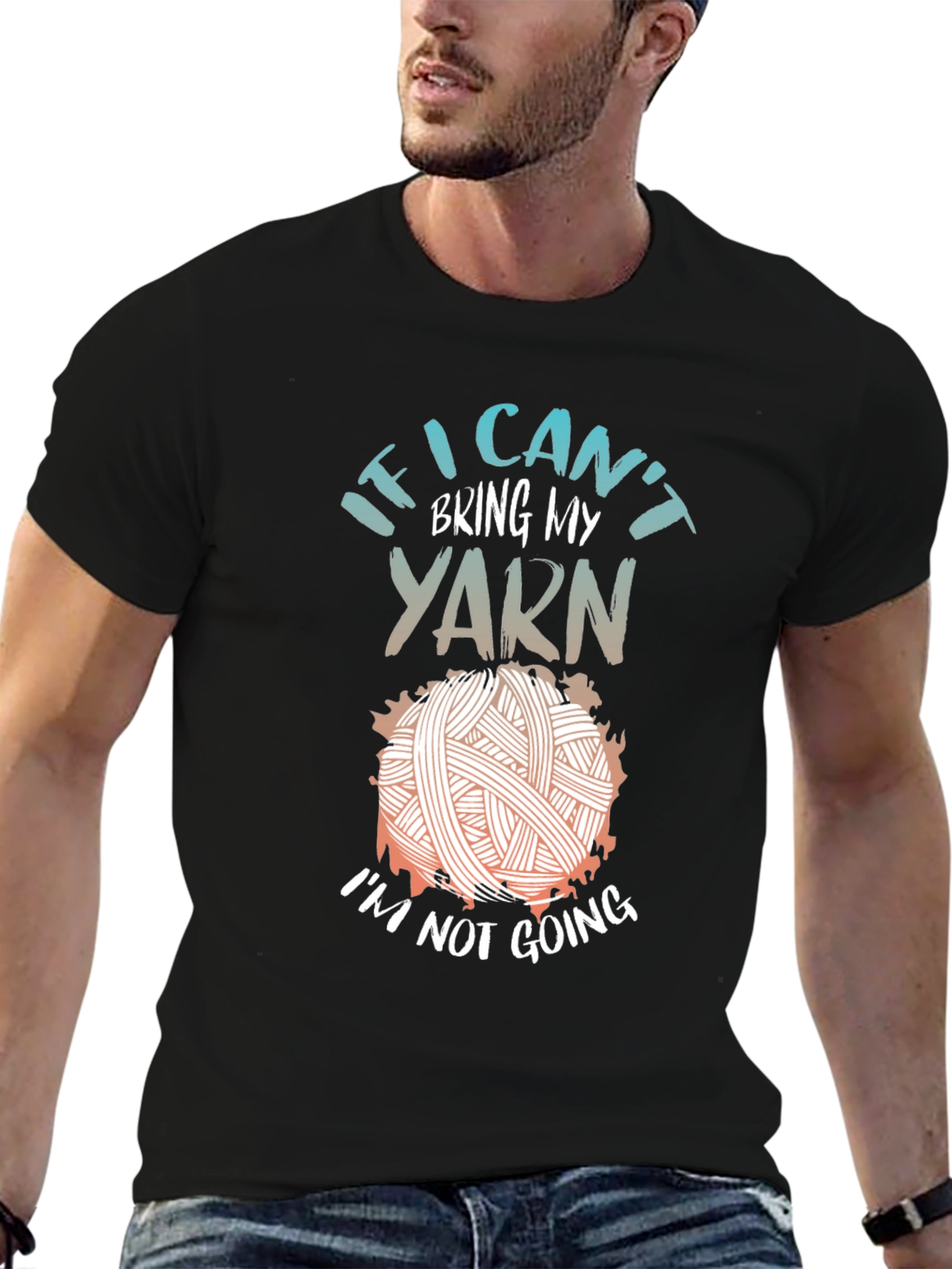 Funny Knitting T-Shirt: If I Cant Bring My Yarn