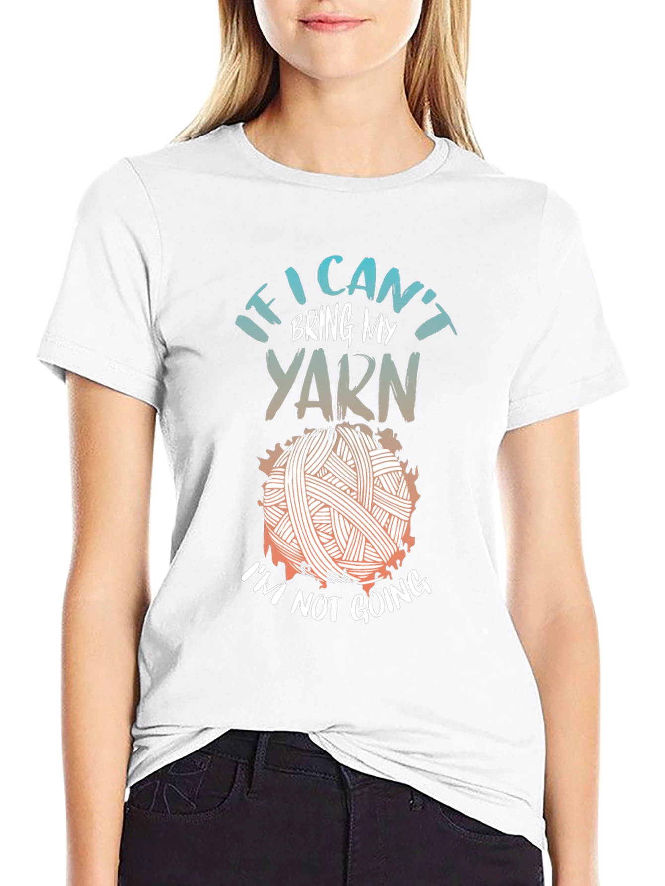 Funny Knitting T-Shirt: If I Cant Bring My Yarn