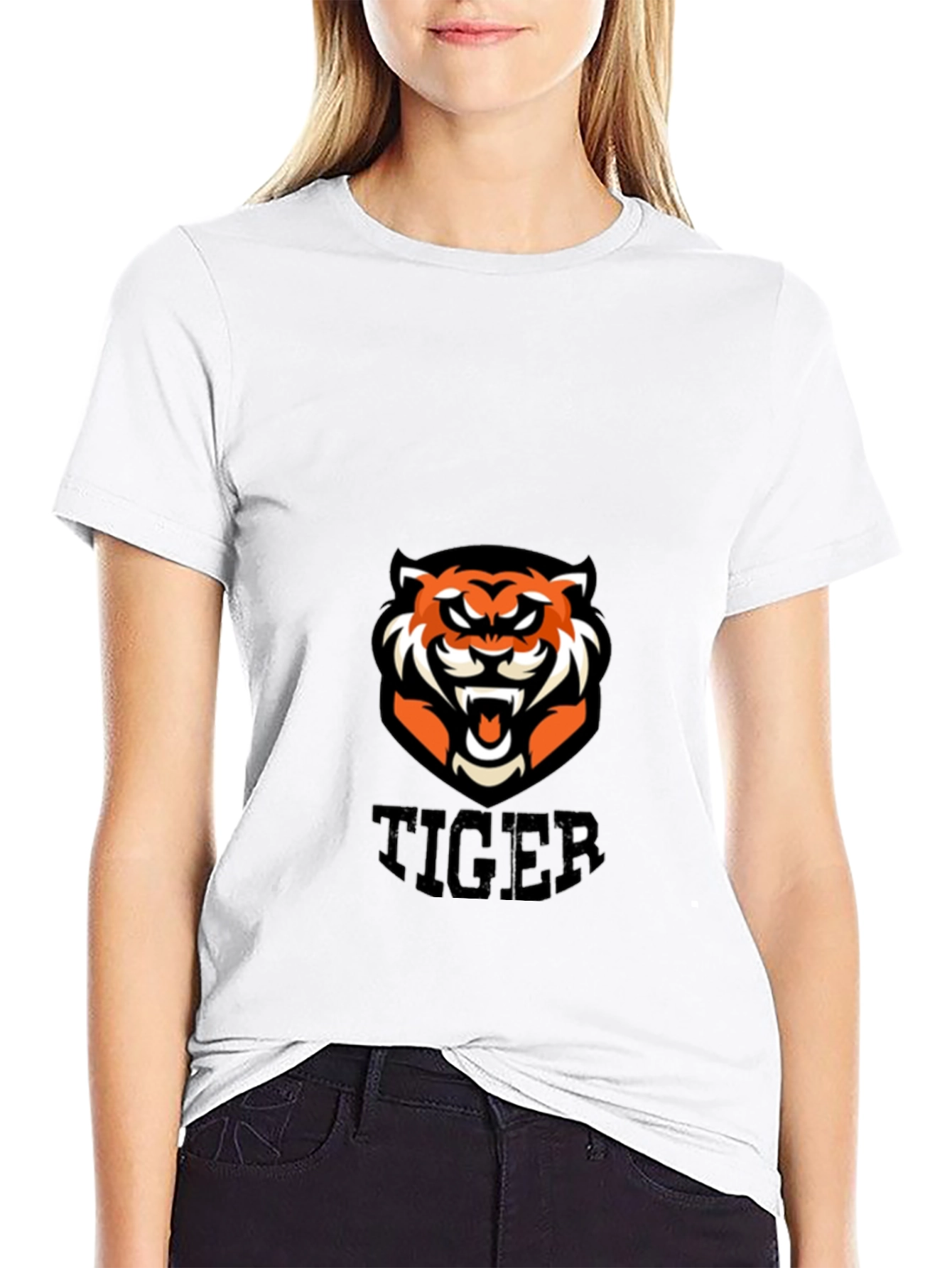 Tiger Graphic Print Black T-Shirt