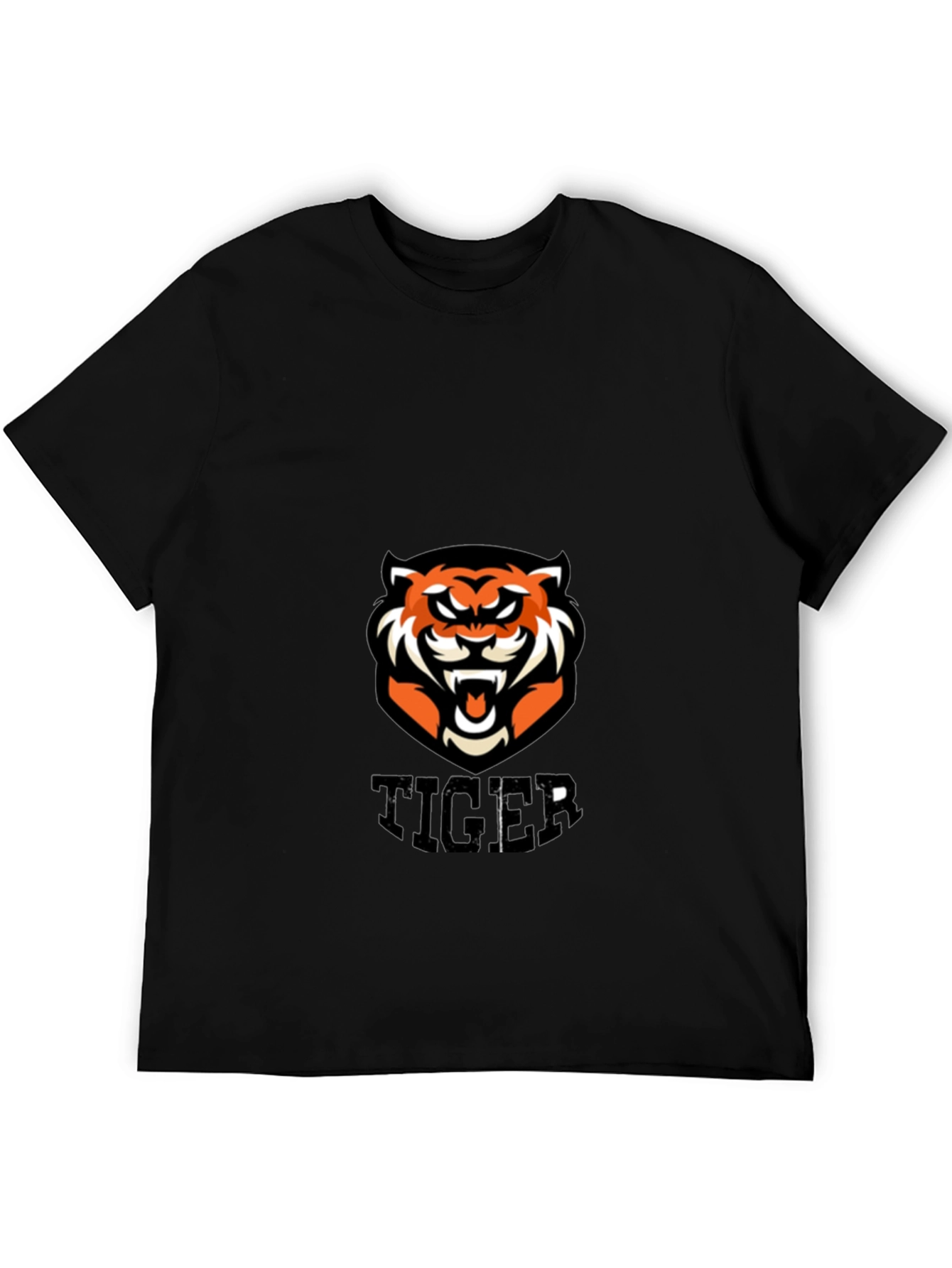 Tiger Graphic Print Black T-Shirt