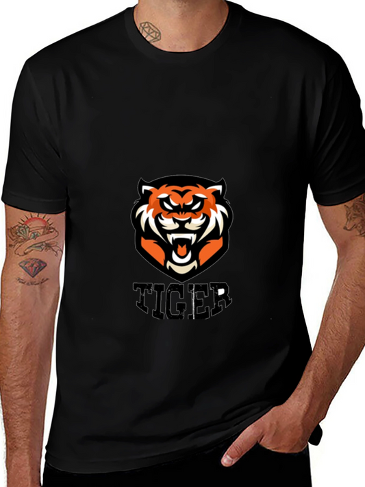 Tiger Graphic Print Black T-Shirt