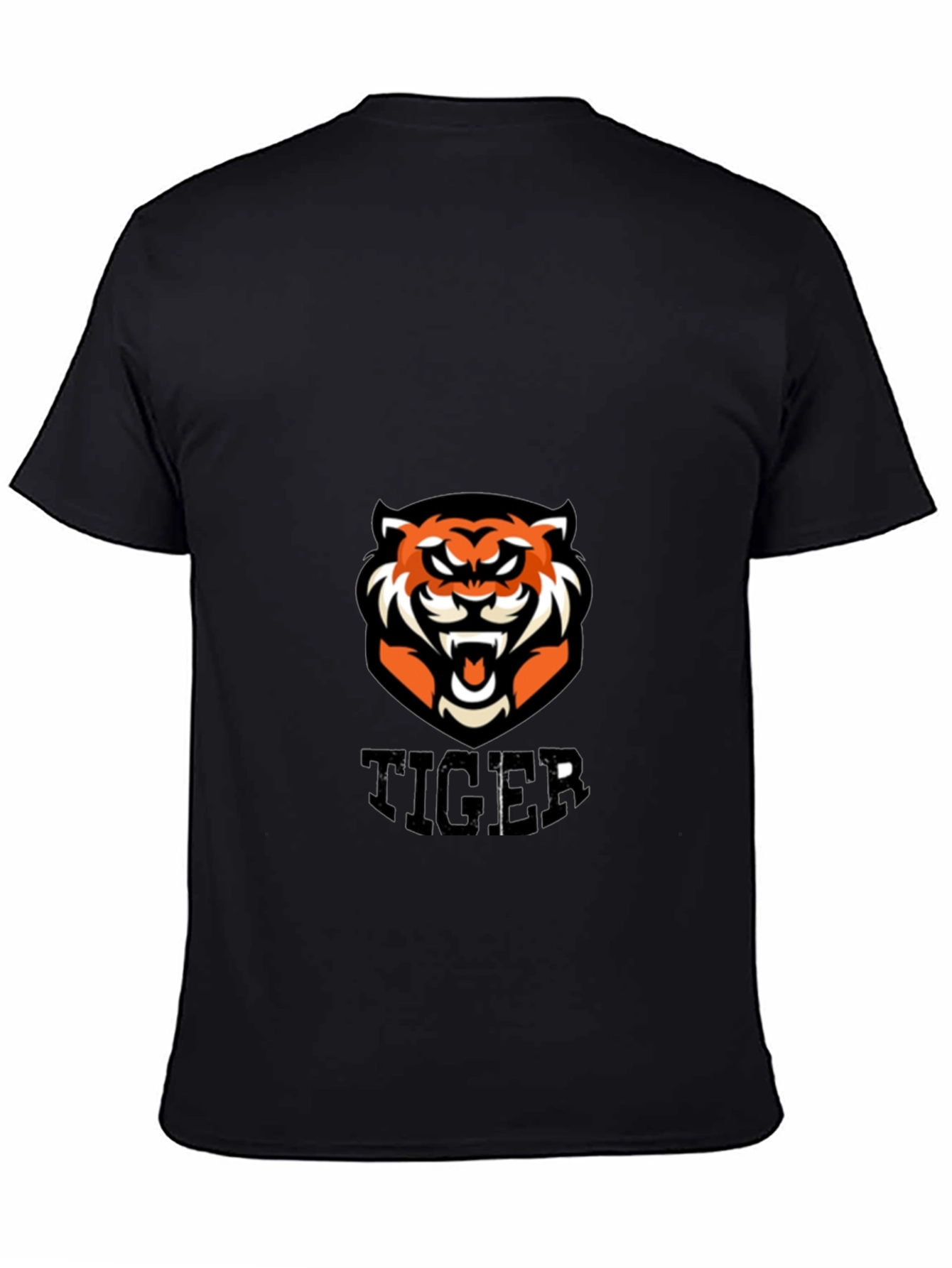 Tiger Graphic Print Black T-Shirt