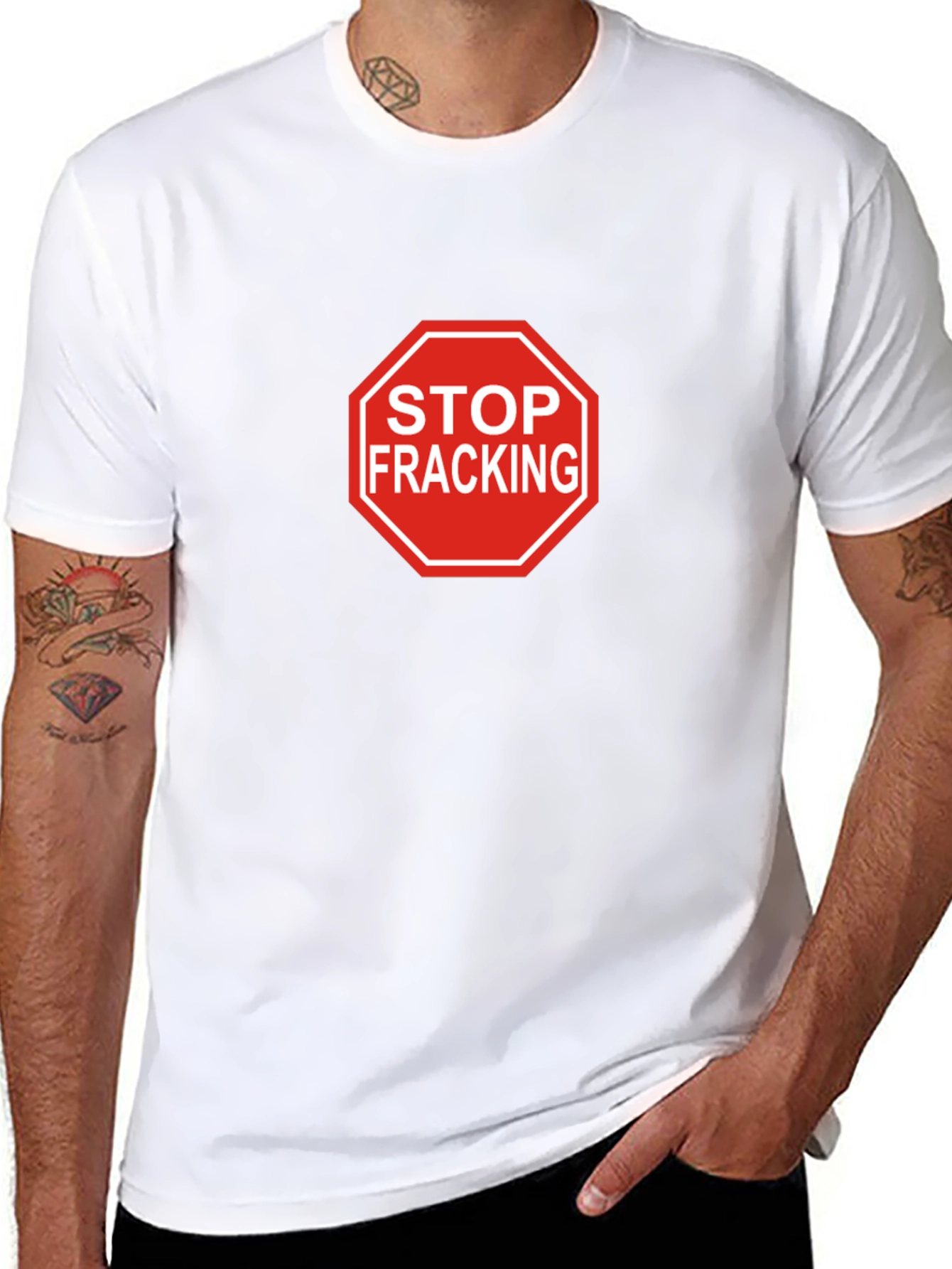 Stop Fracking Black T-Shirt