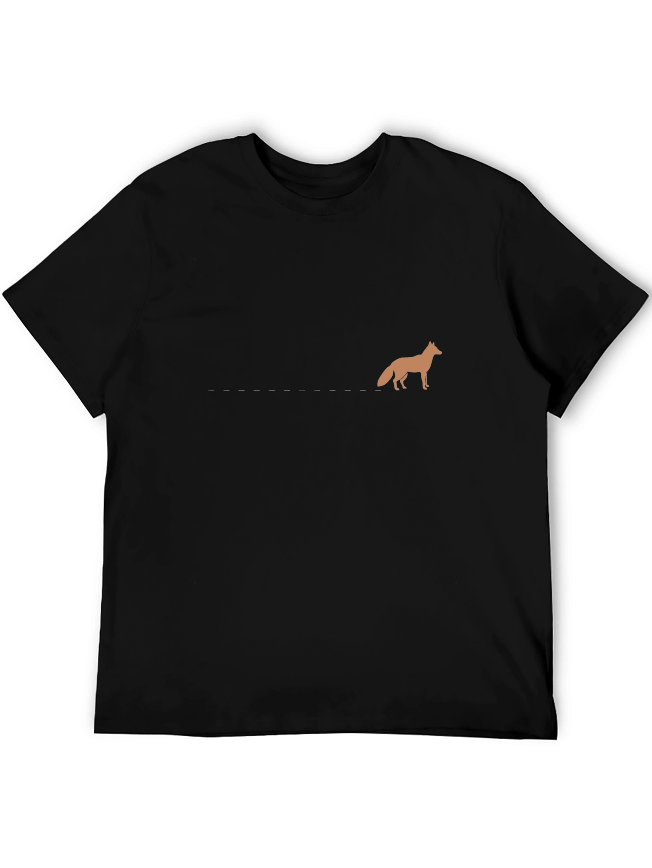 Minimalist Fox Graphic Black T-Shirt