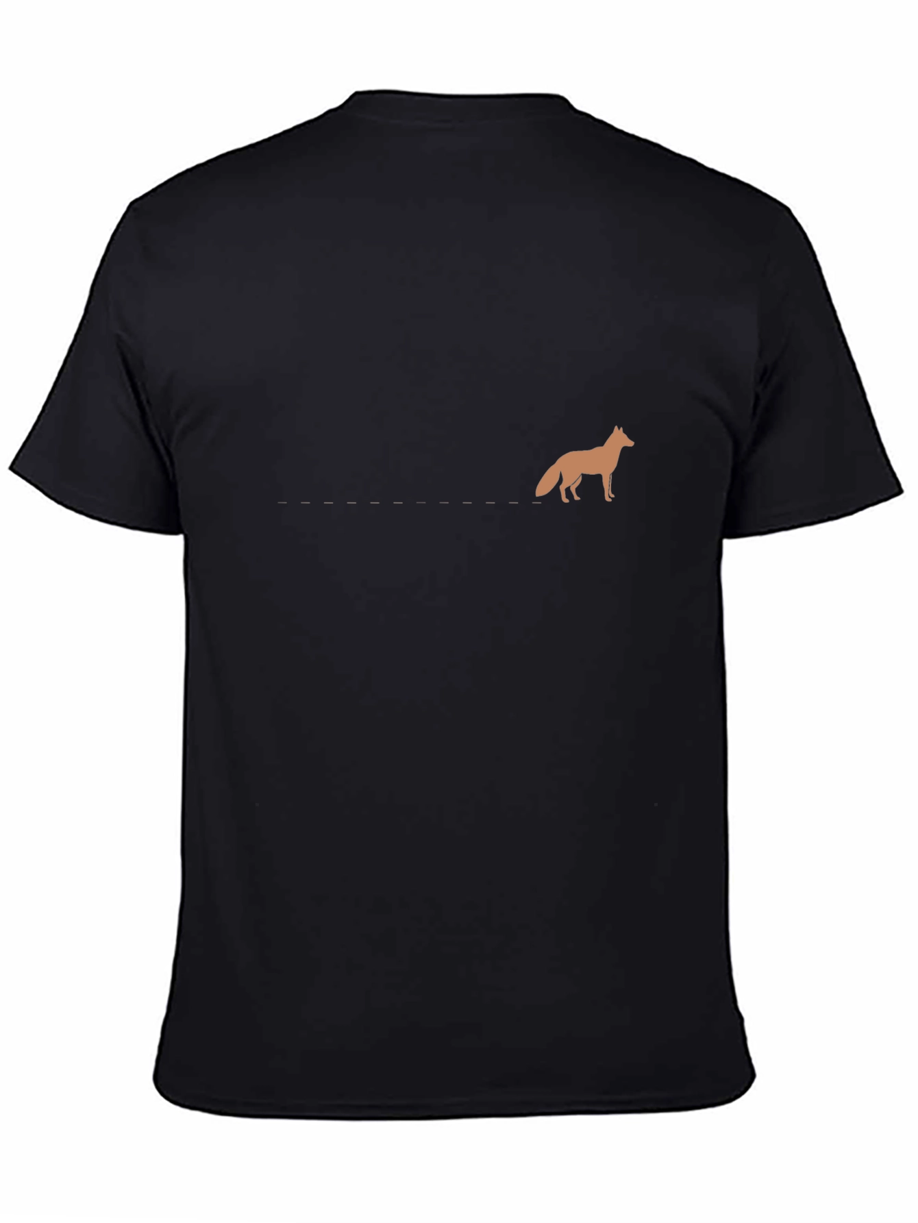 Minimalist Fox Graphic Black T-Shirt