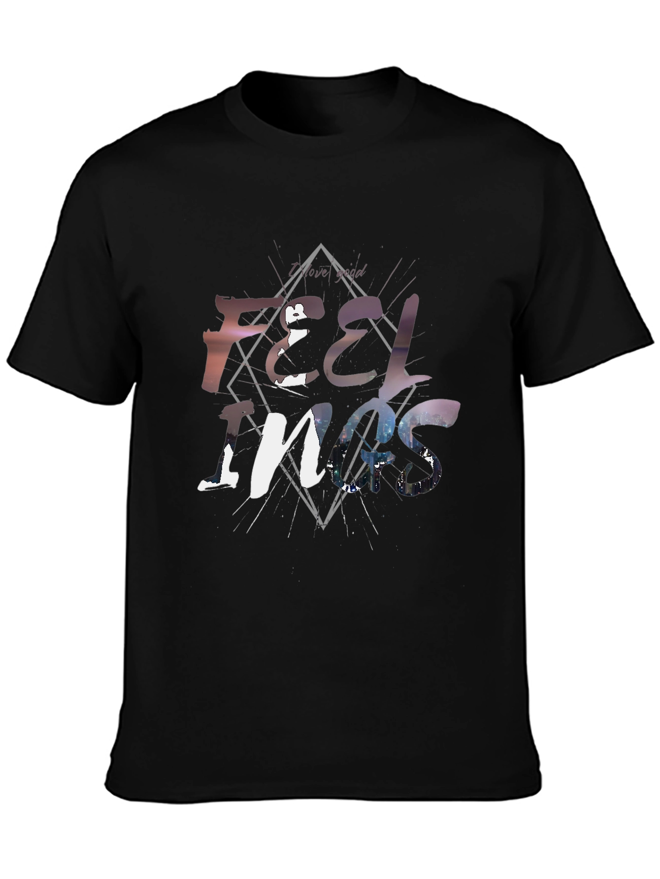 Feelings Graphic Tee - Stylish Black Cotton T-Shirt