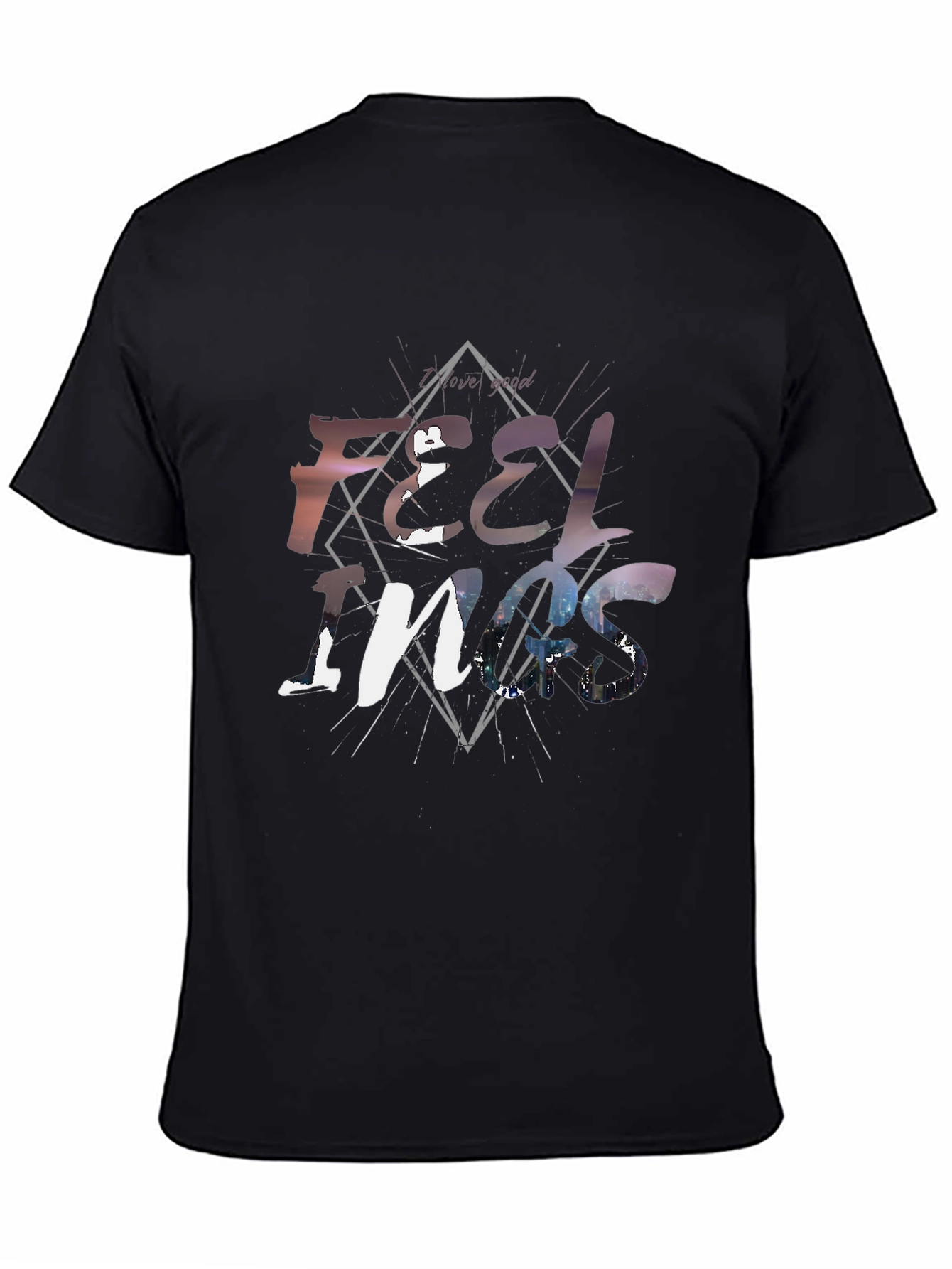 Feelings Graphic Tee - Stylish Black Cotton T-Shirt