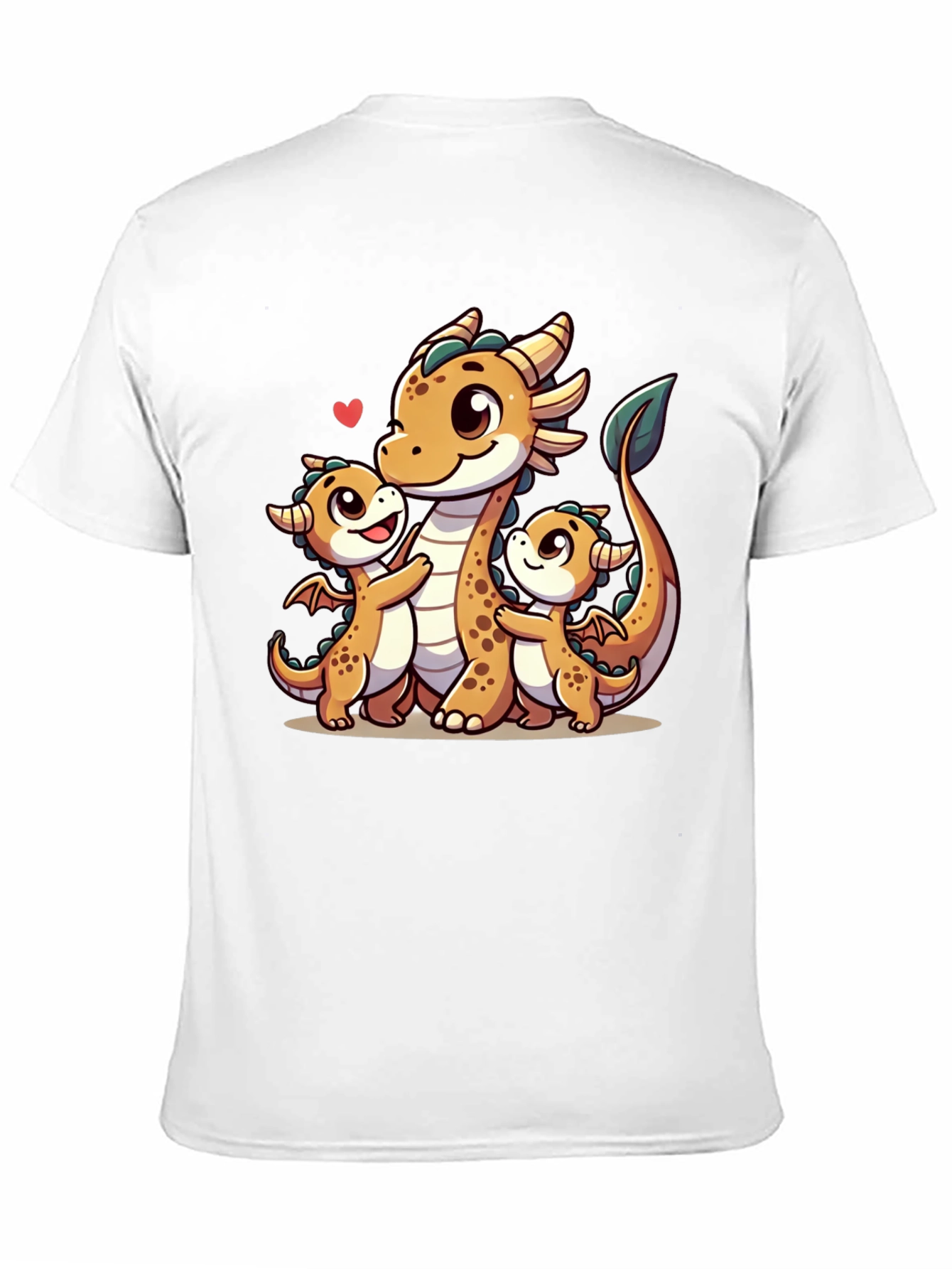 Cute Dragon Family Black T-Shirt