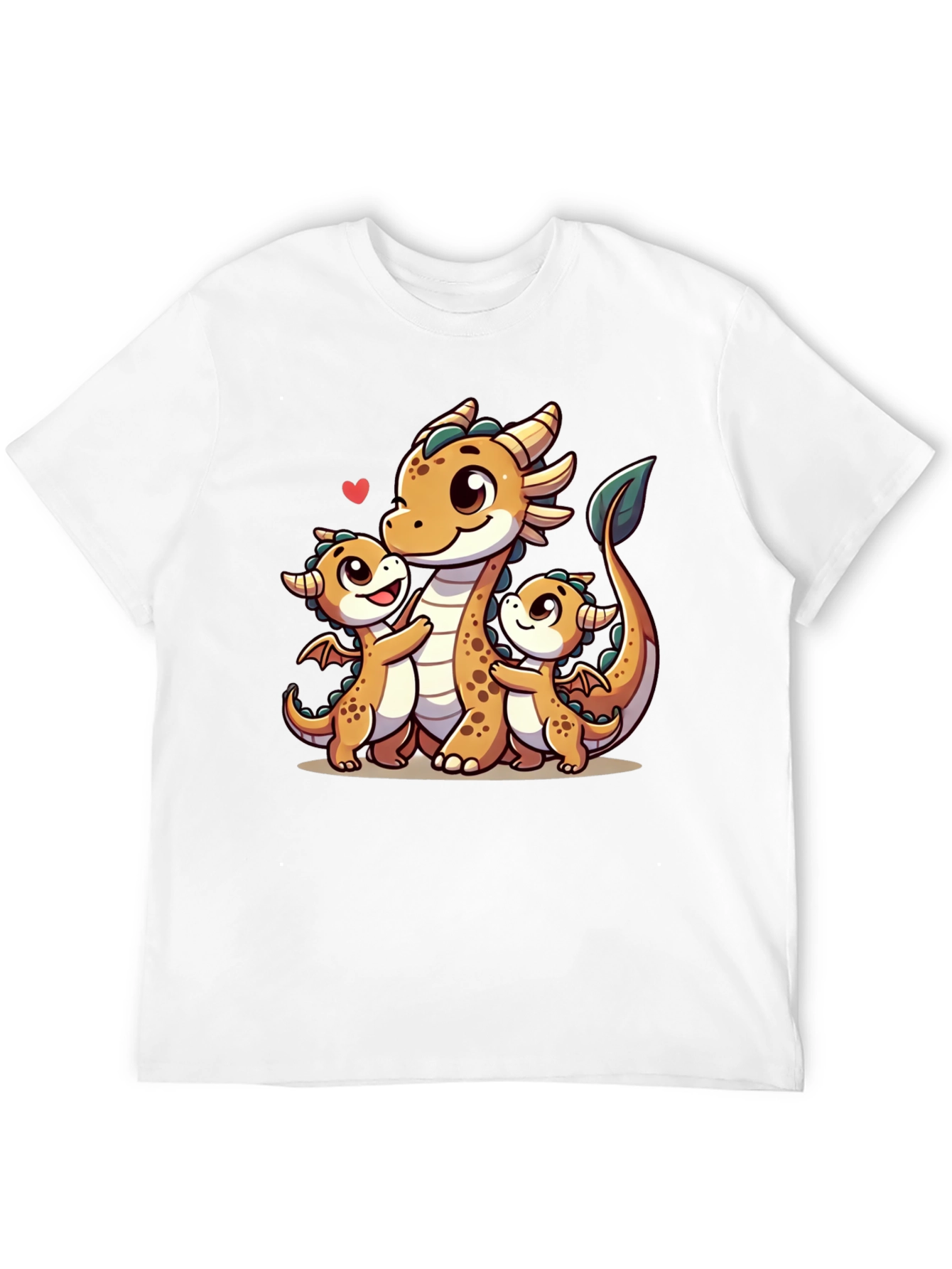 Cute Dragon Family Black T-Shirt