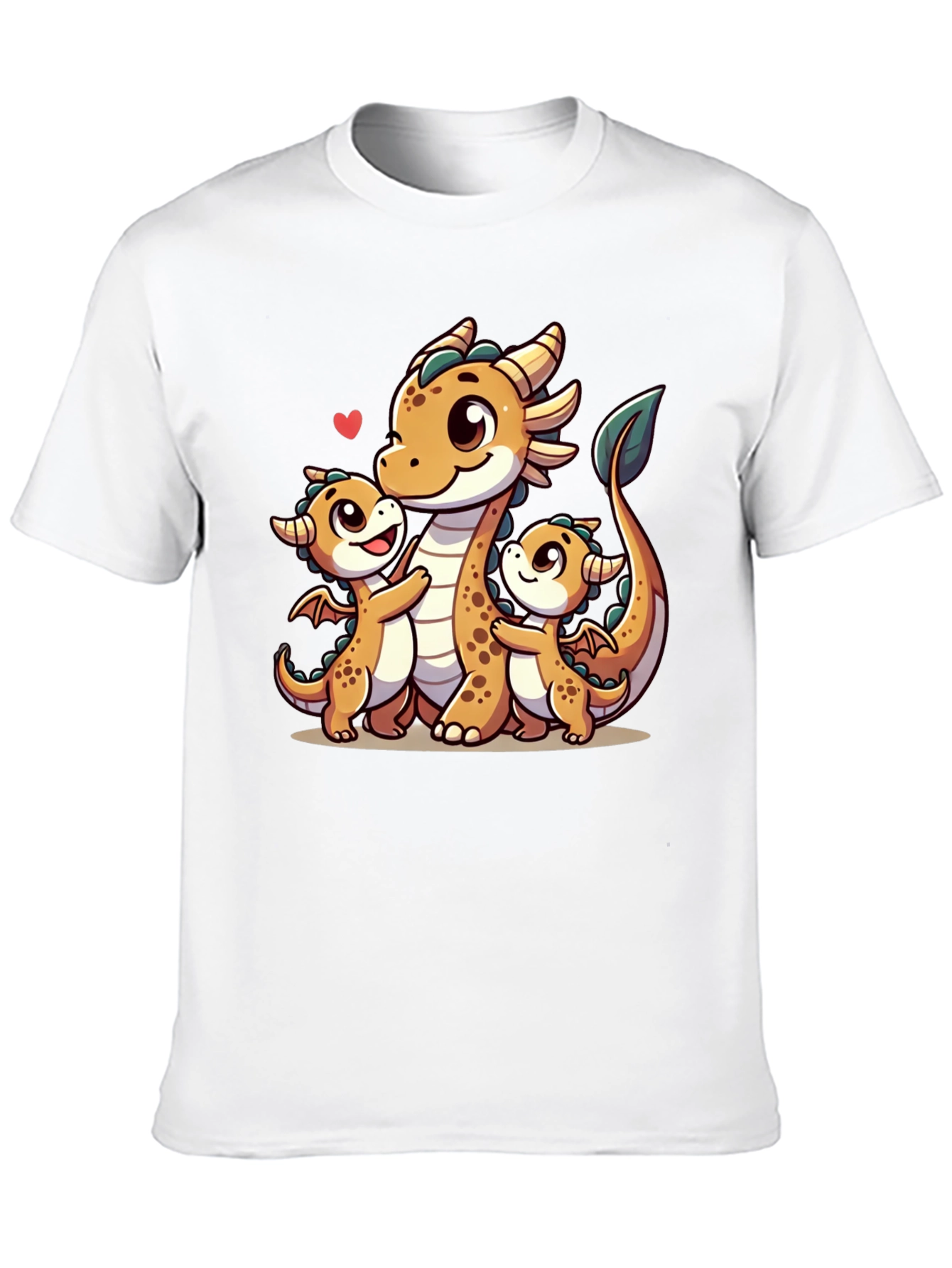 Cute Dragon Family Black T-Shirt