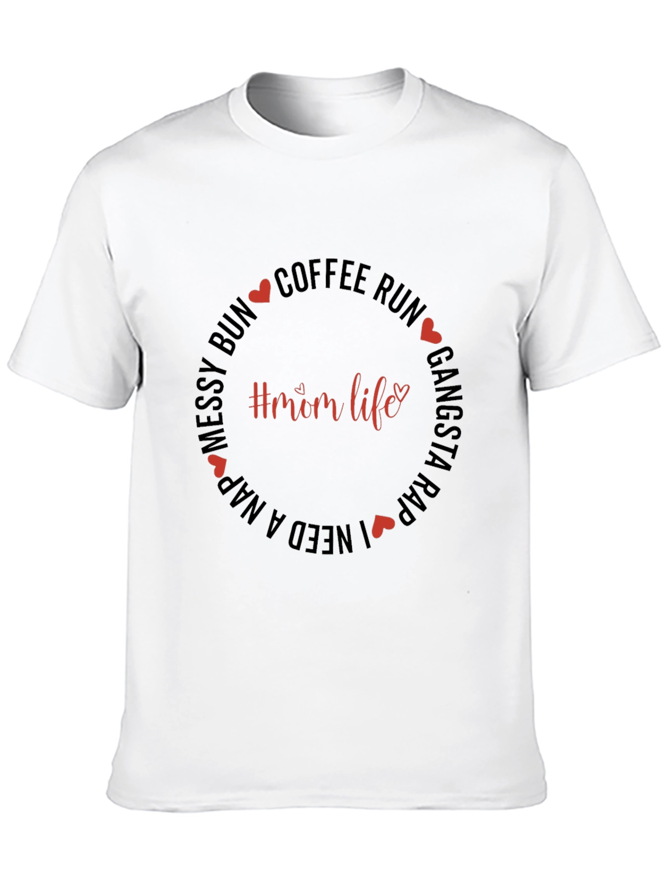 Mom Life Graphic Tee - Coffee Run Messy Bun