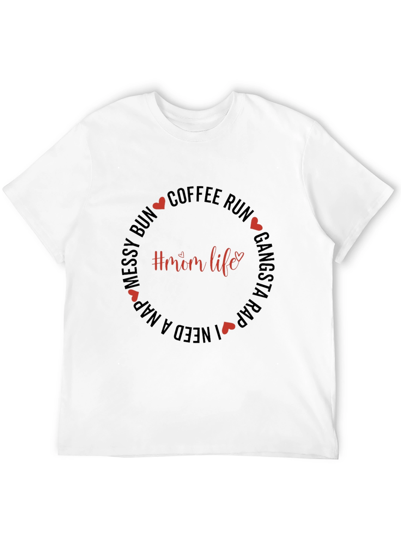 Mom Life Graphic Tee - Coffee Run Messy Bun