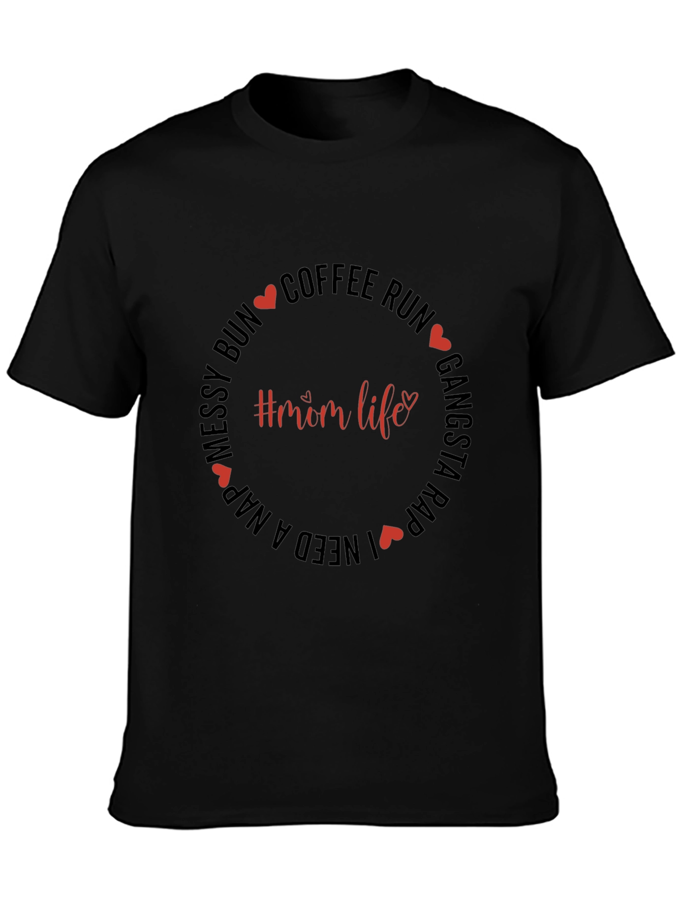 Mom Life Graphic Tee - Coffee Run Messy Bun