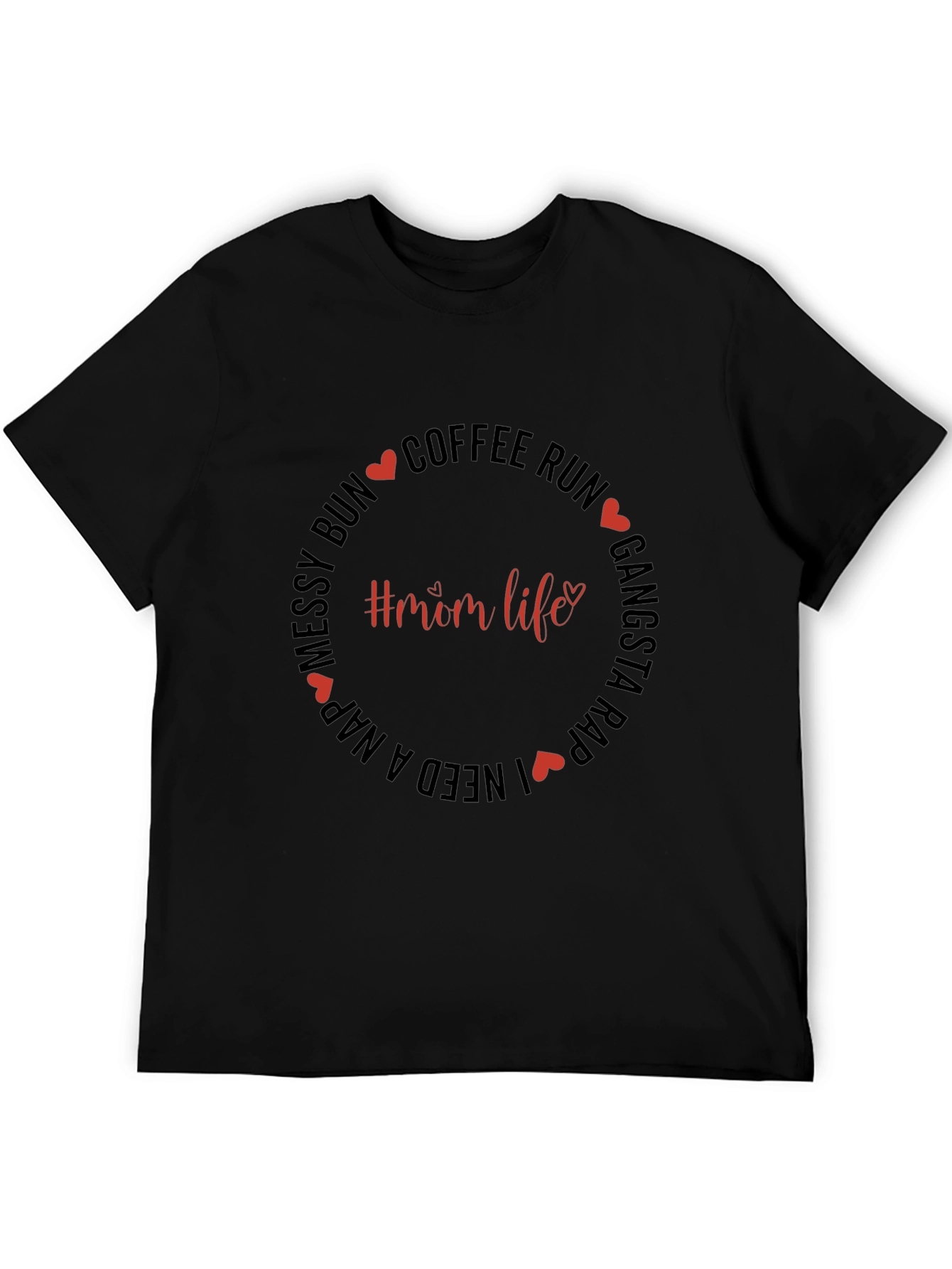 Mom Life Graphic Tee - Coffee Run Messy Bun
